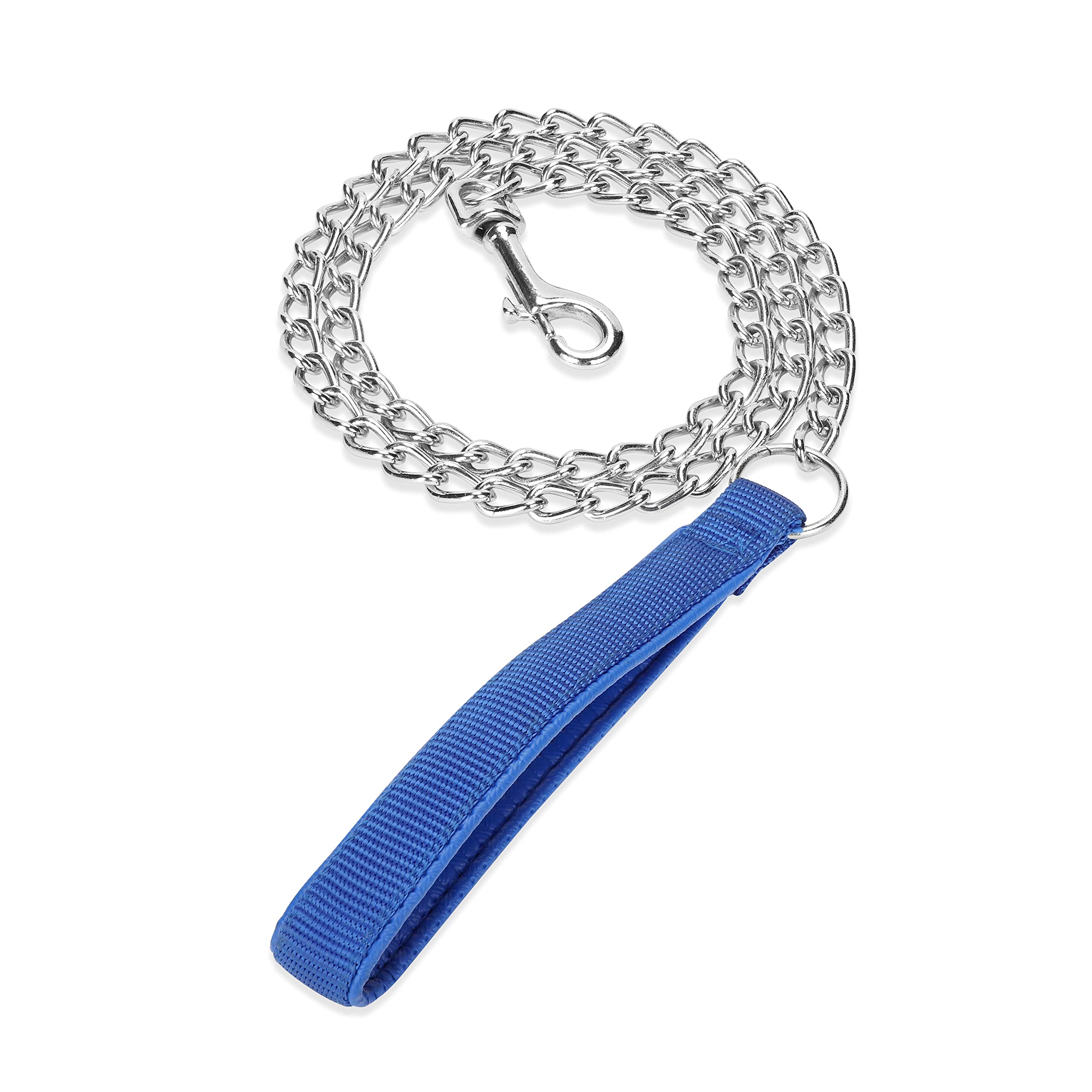 SGODA Metal Chain Heavy Duty Dog Leash, Chew Proof Dog Leash with Soft Handle for Large & Medium Size Pets Walking(4 ft. x 3.0 m