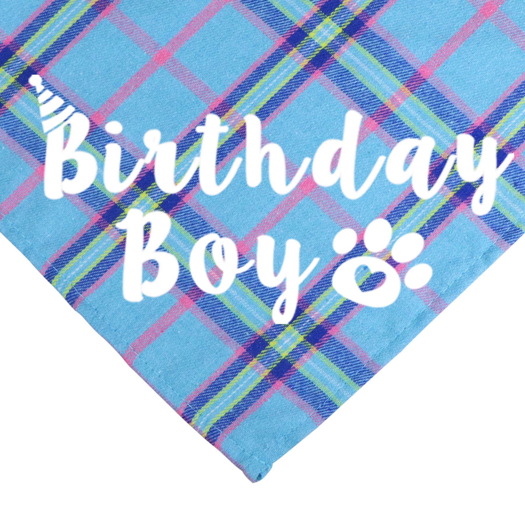 Jotfa Dog Birthday Bandana, Multi Sizes Birthday Bandana For Dogs Dog Birthday Boy Bandana For Small Dogs Pets (Light Blue, Smal