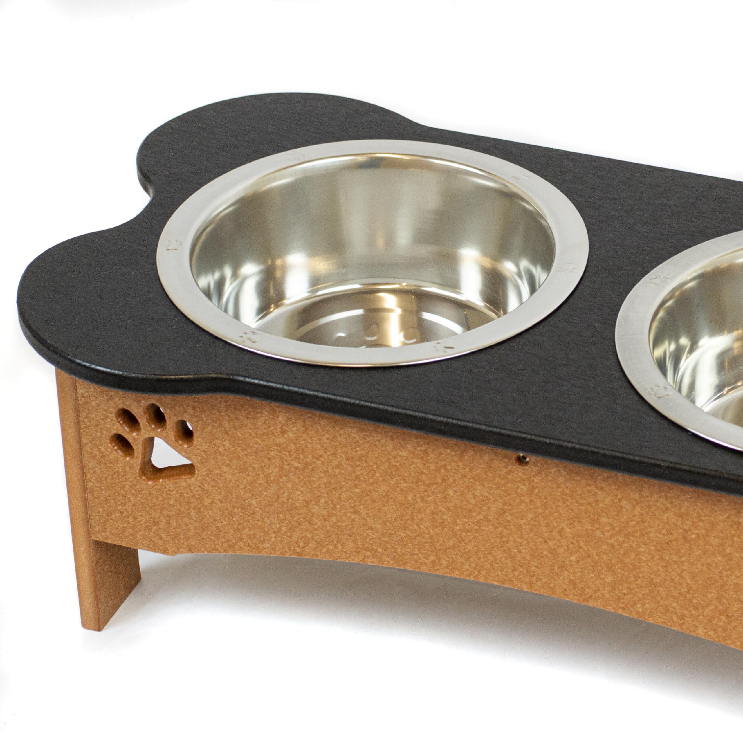 Double Water and Food Bowl Made of High Density Poly Resin for Taller Dogs