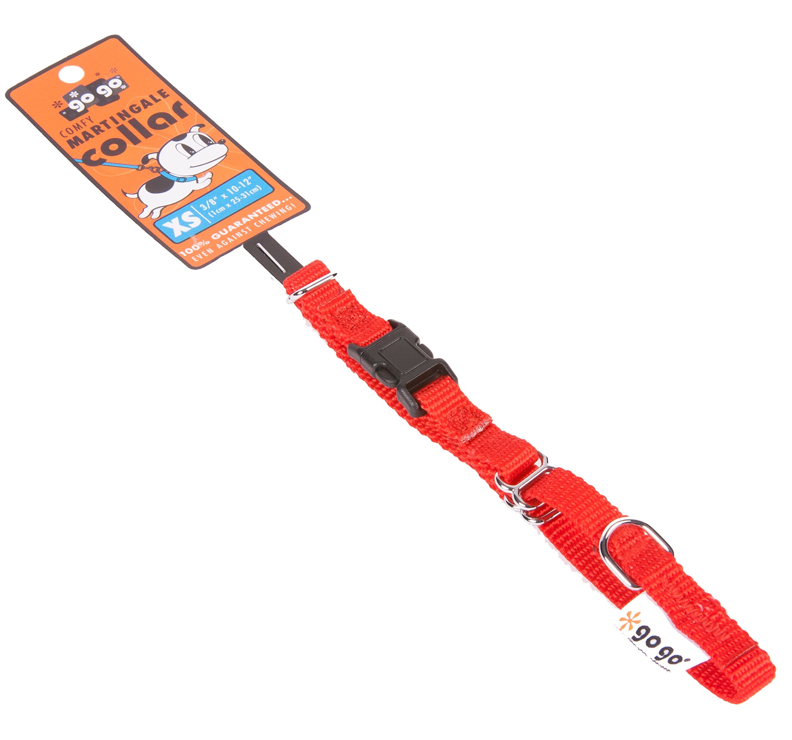 Gogo Pet Products Gogo 3/8-Inch Martingale Dog Collar, X-Small, Red