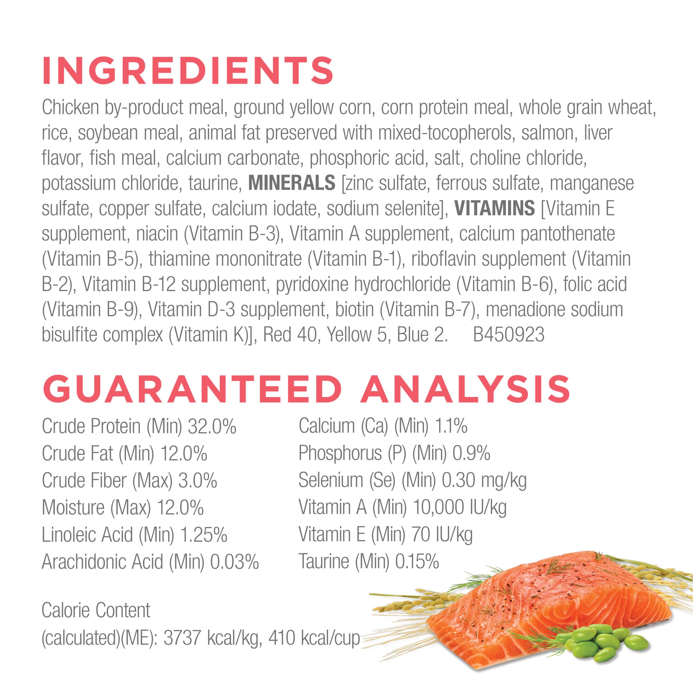 Purina Cat Chow Complete High Protein With Salmon Cat Food Dry Formula - (Pack of 4) 3.15 lb. Bags