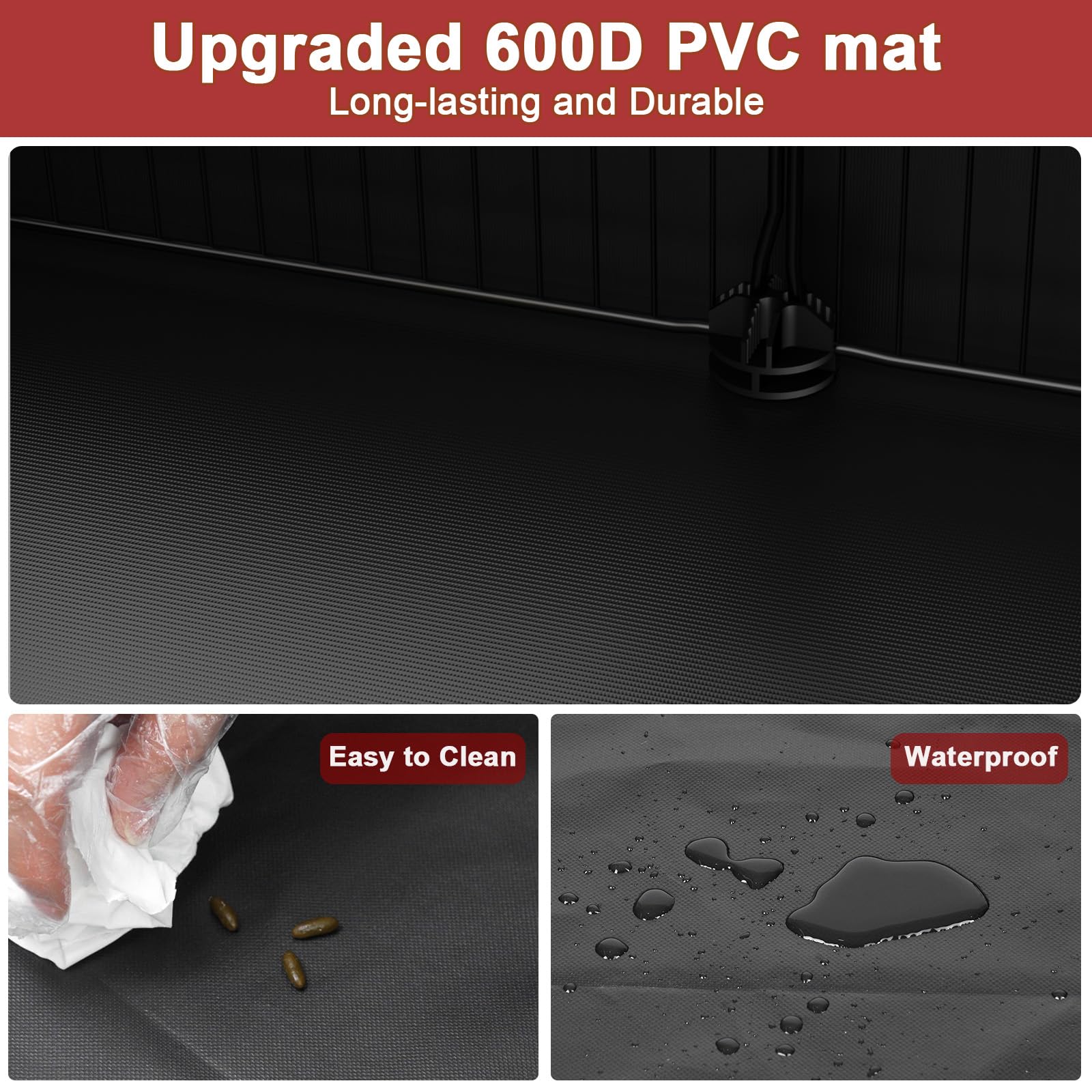 Tresbro Guinea Pig Playpen with 14 Panels & Divided Room, Triple Fixing Measures Small Animal Cage with Waterproof PVC Liner & O