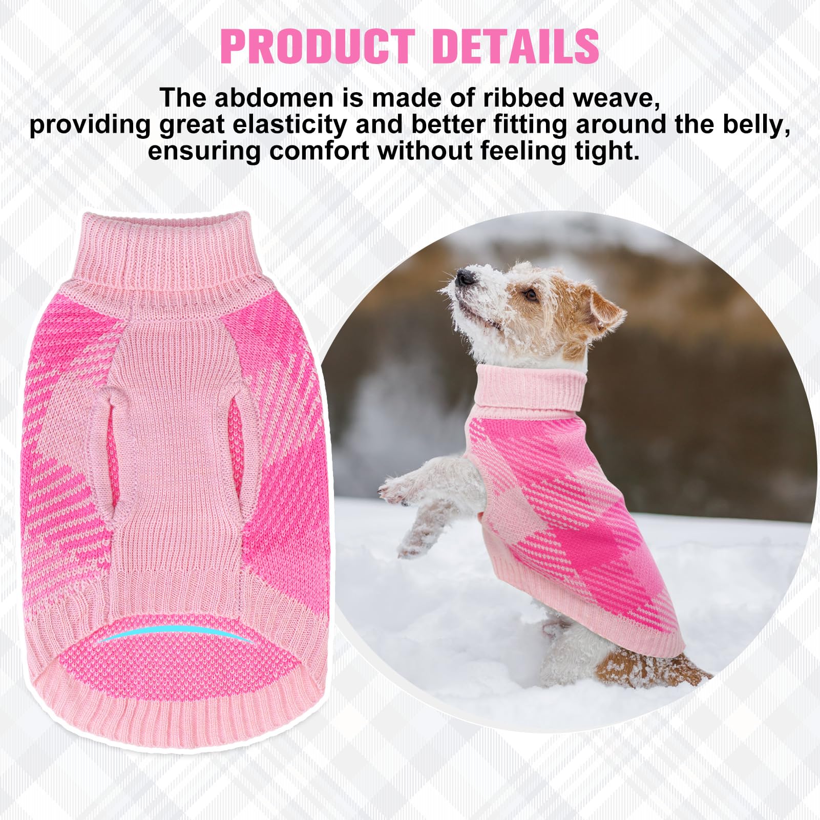 Beautyzoo Knitted Pullover Dog Sweater For Small Medium Dogs Puppy Girls Boys,Turtleneck Dog Clothes Cat Sweater, Fall/Winter Wa
