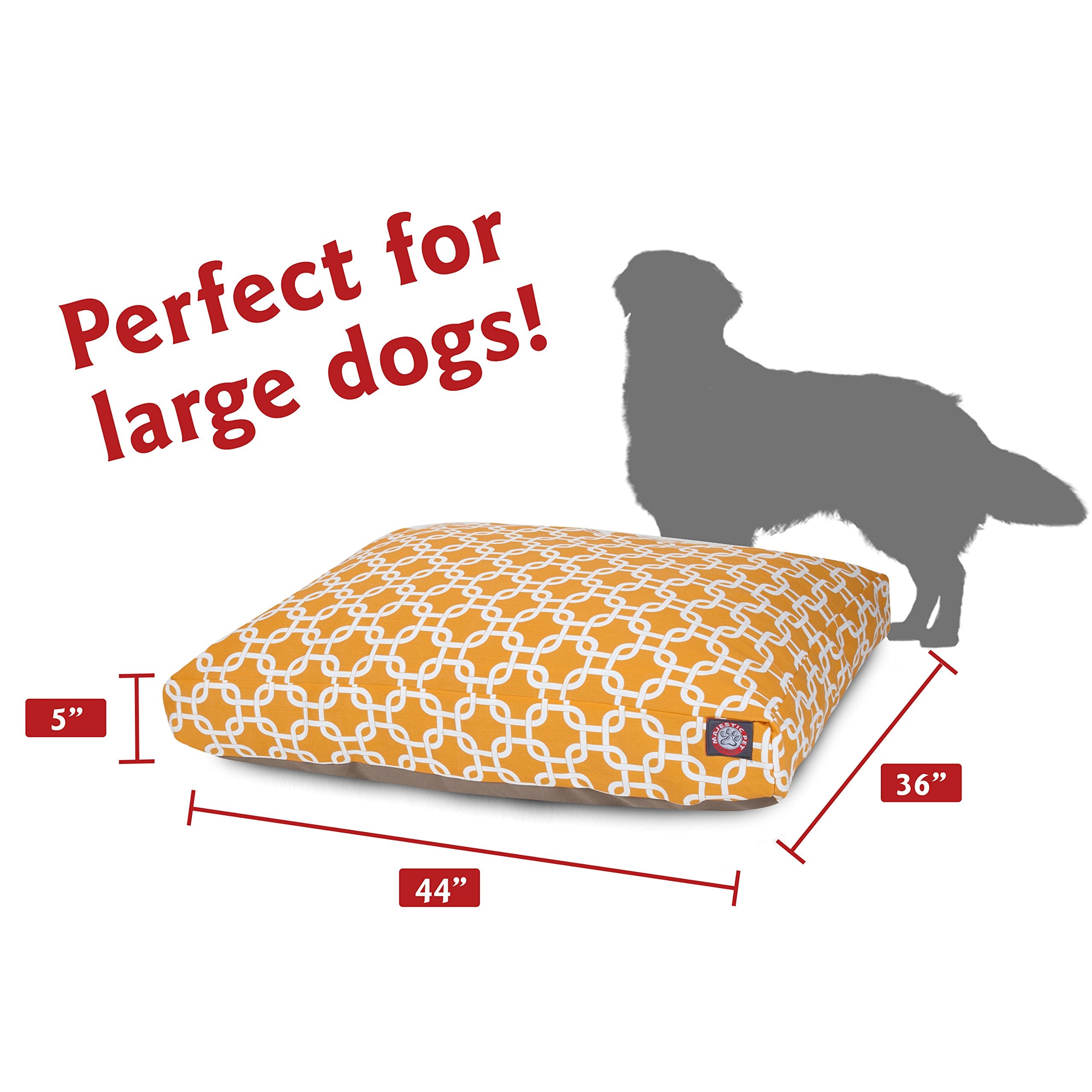 Yellow Links Large Rectangle Indoor Outdoor Pet Dog Bed With Removable Washable Cover By Majestic Pet Products