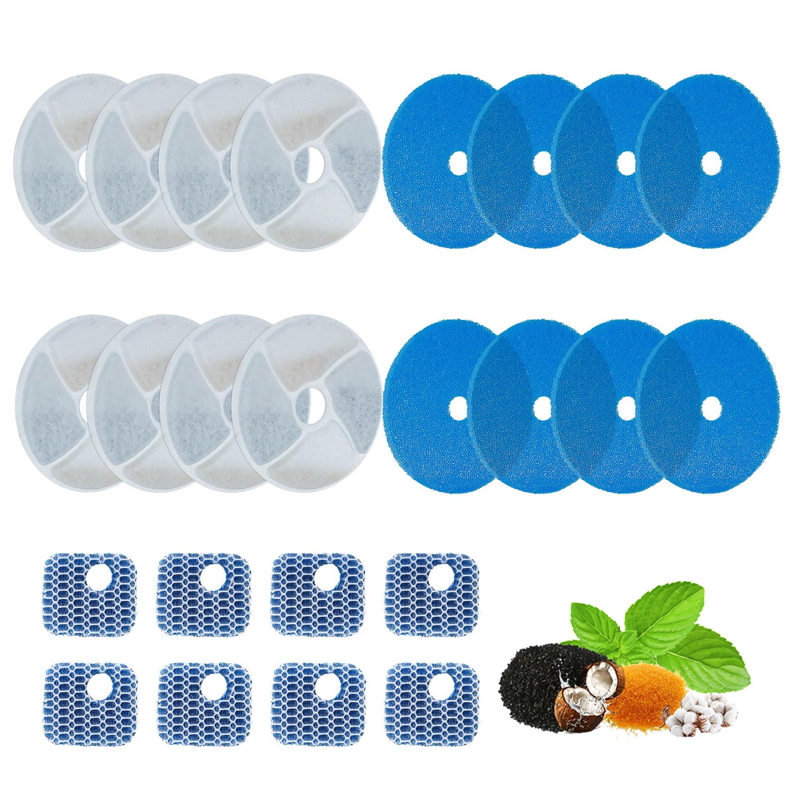 Cat Water Fountain Filter, 8 Pack Fountain Filter Replacement For Automatic Pet Fountain 4.13Inch Filters For Cat Water Fountain