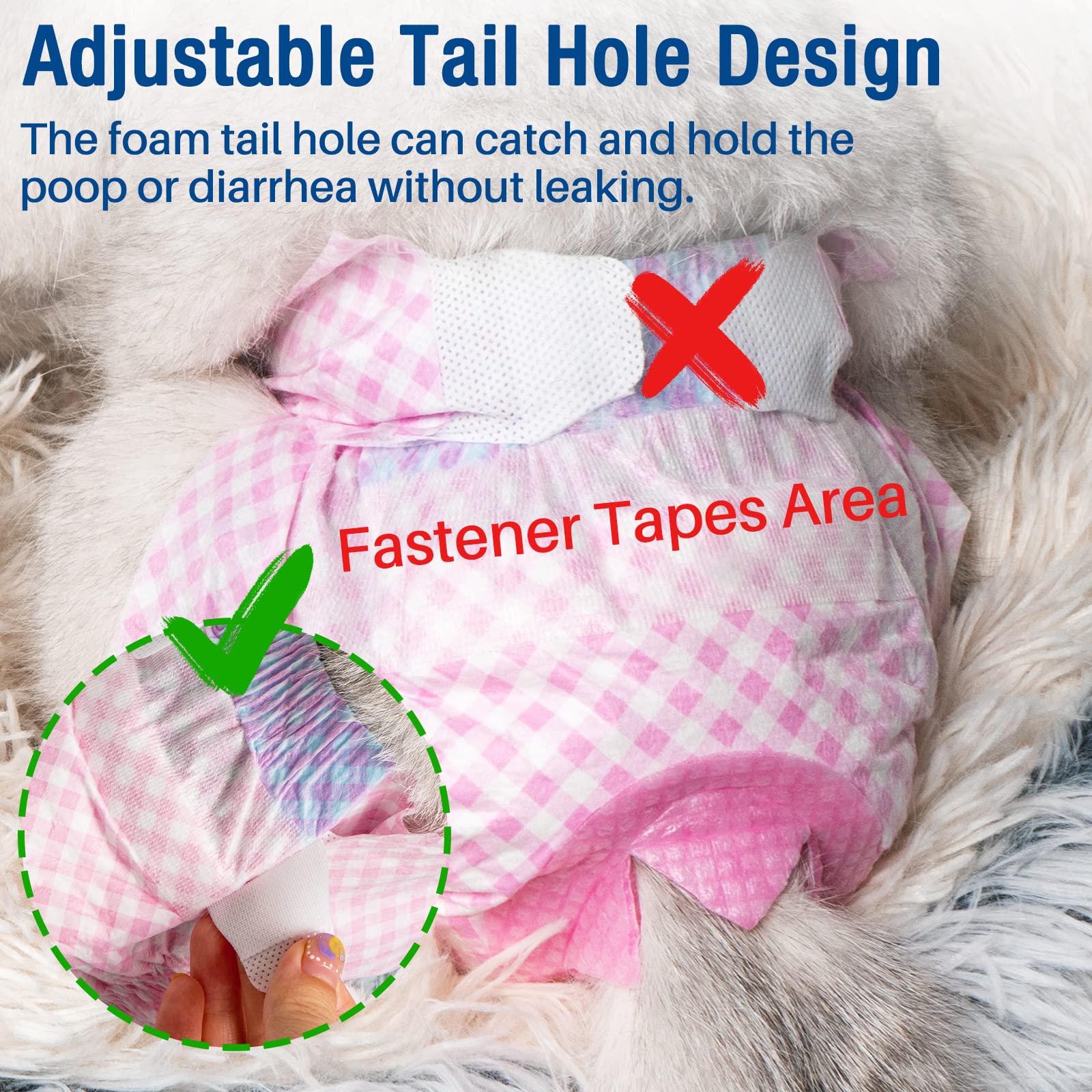Pet Soft Disposable Cat Diapers - Diapers For Female & Male Cats, Puppy Doggie Diapers For Female Dogs With Adjustable Foam Tail Hole, 24Pcs Small