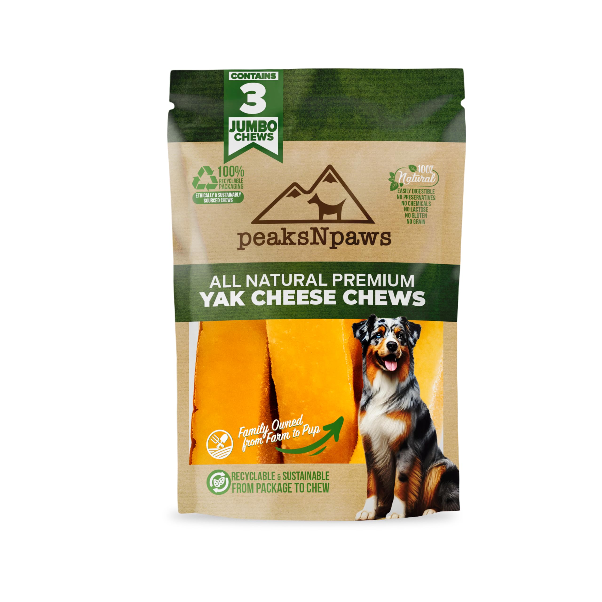 peakNpaws Himalayan Yak Cheese Dog Treats - Natural Chews for Aggressive Chewers - Grain-Free, Easily Digestible, Promoting Oral