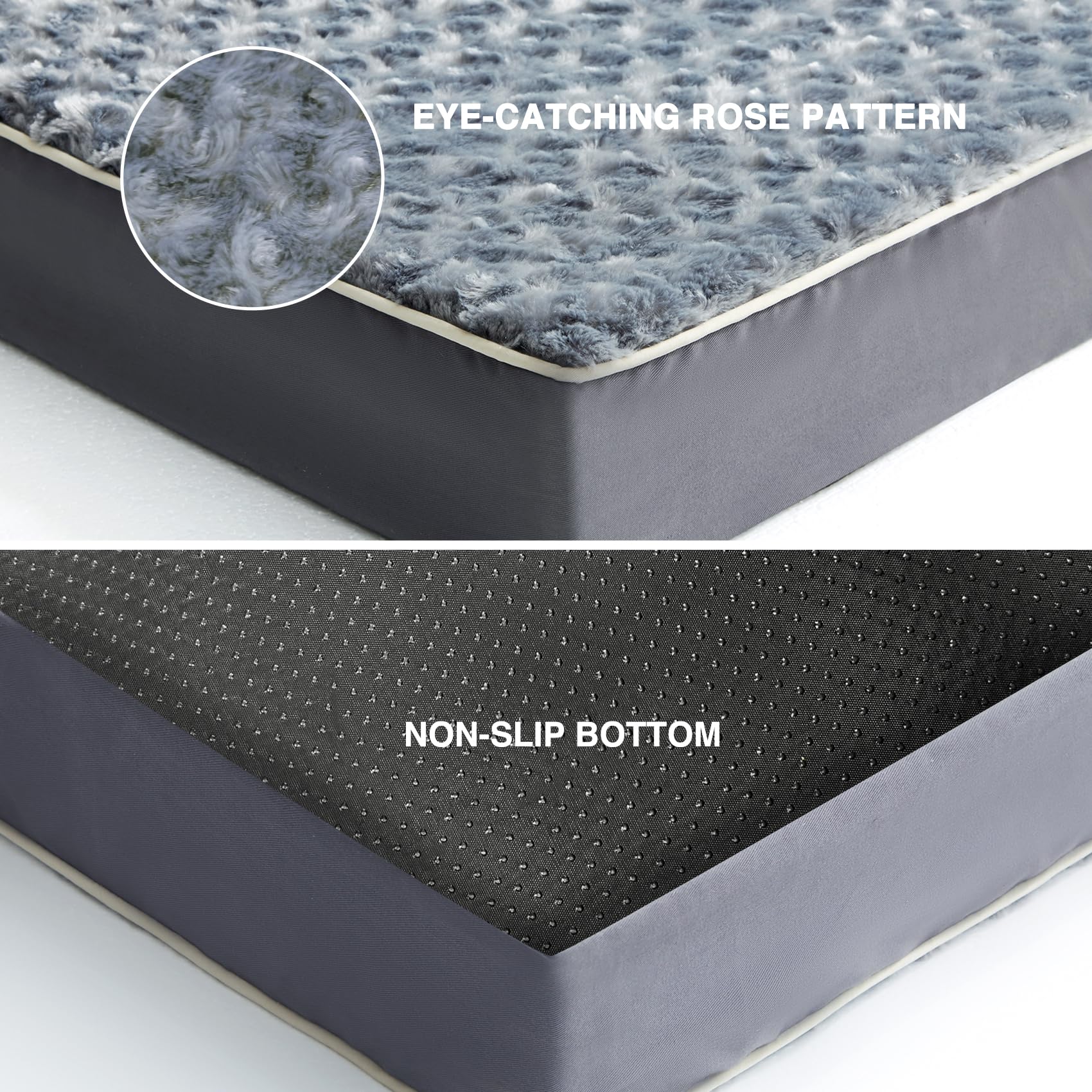 WESTERN HOME WH Dog Bed for Large Dogs, Medium Dog Bed with Removable Washable Cover, Egg Crate Foam Dog Beds Large Sized Dog Wa