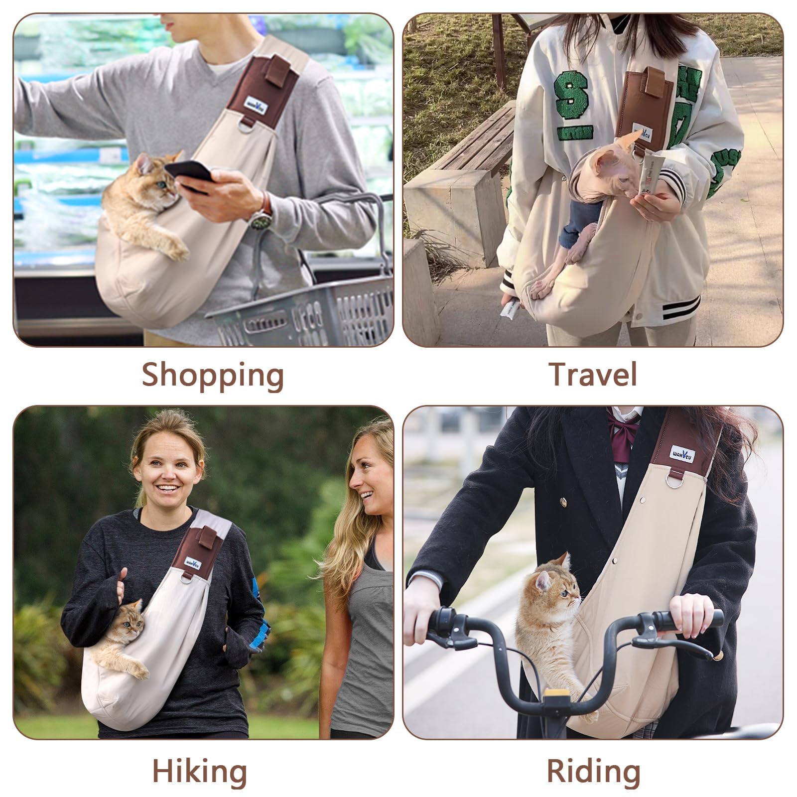 Wakytu Dog Sling Carrier For Small Dogs - Front Dog Carrier With Adjustable Strap - Hands Free Pet Papoose Bag For Chest - Suita