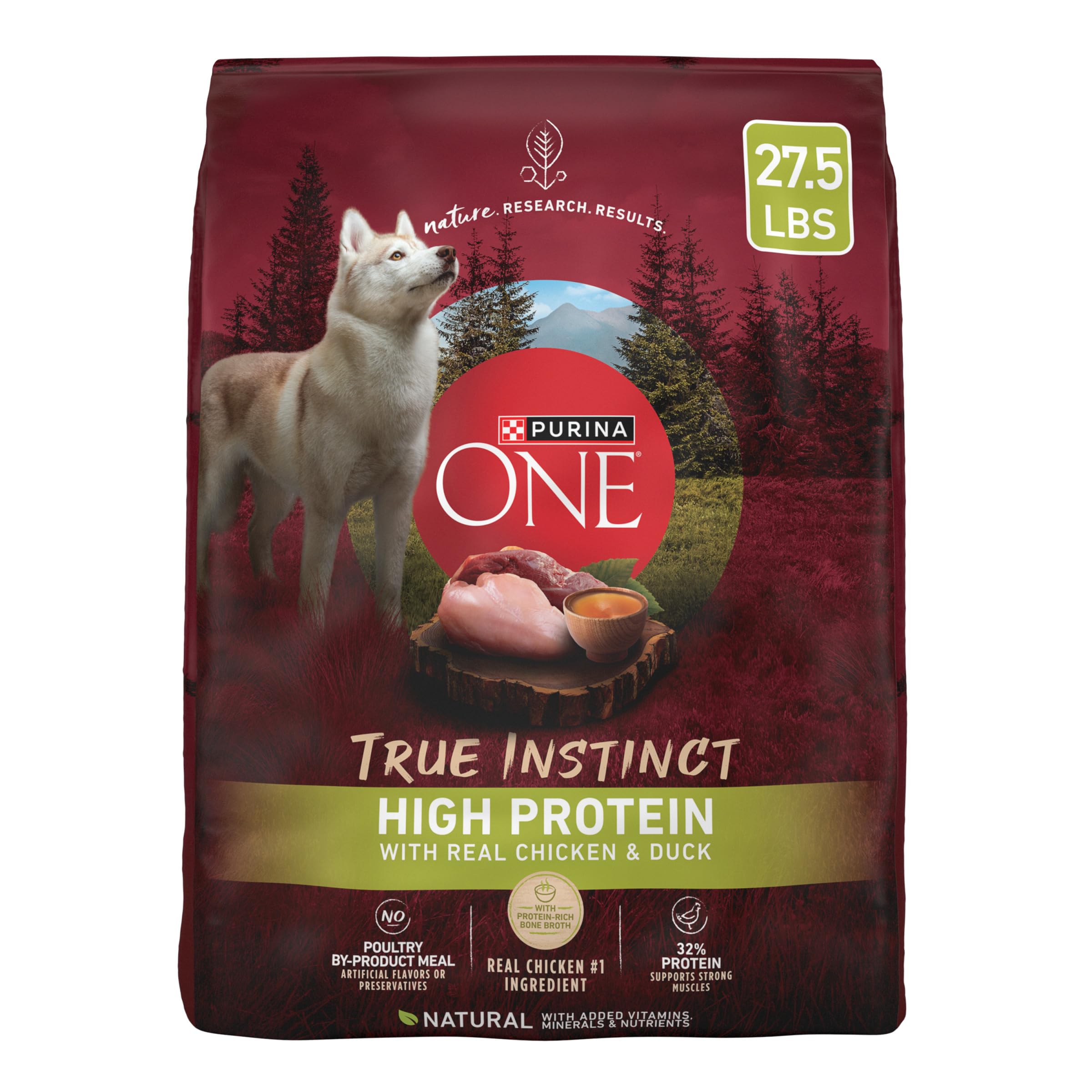 Purina ONE True Instinct High Protein Dry Dog Food Formula with Real Chicken and Duck Natural with Added Vitamins and Minerals D