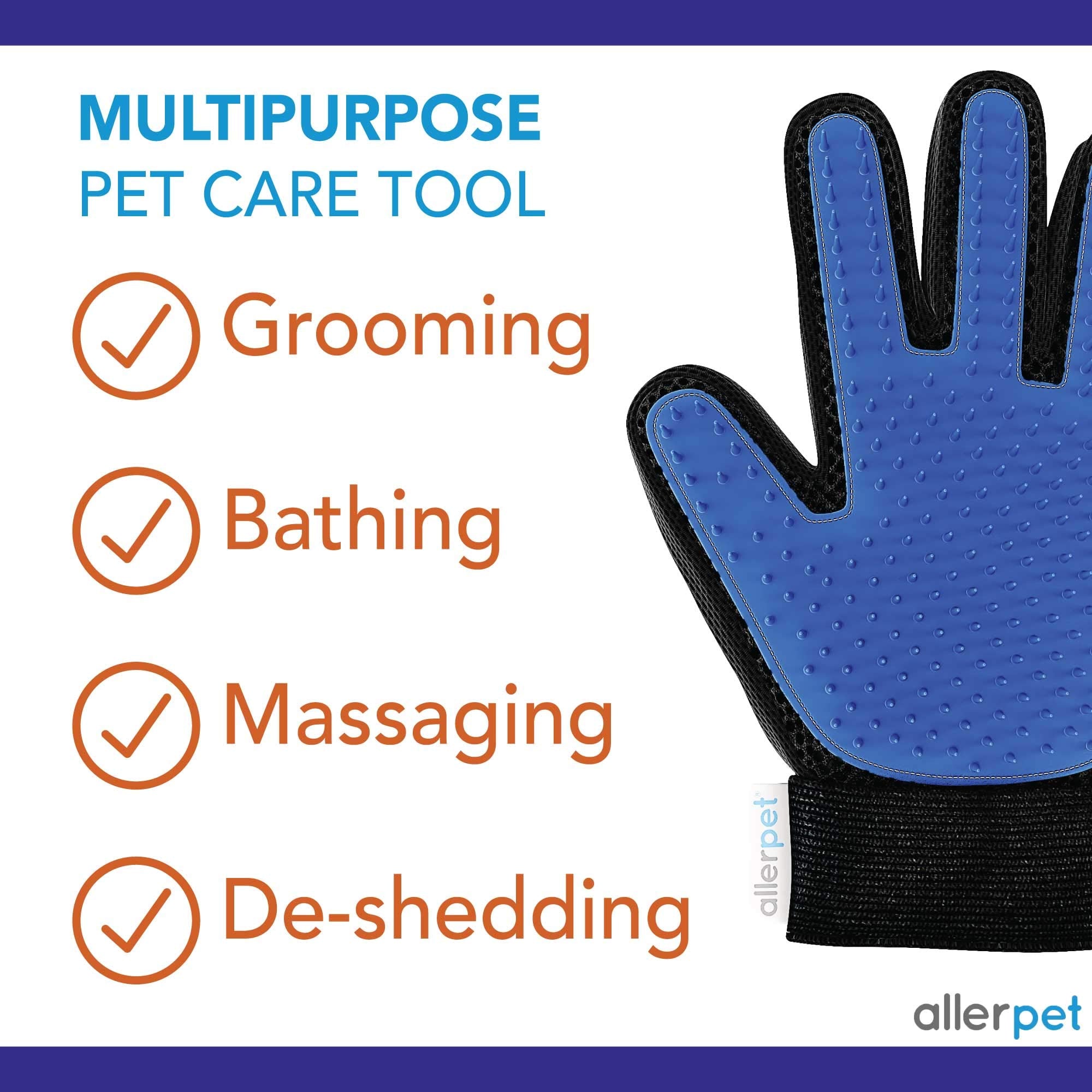 Allerpet Dog Dander Remover with Free Grooming Gloves - 12oz Allergy Relief for Canine Skin & Fur Care