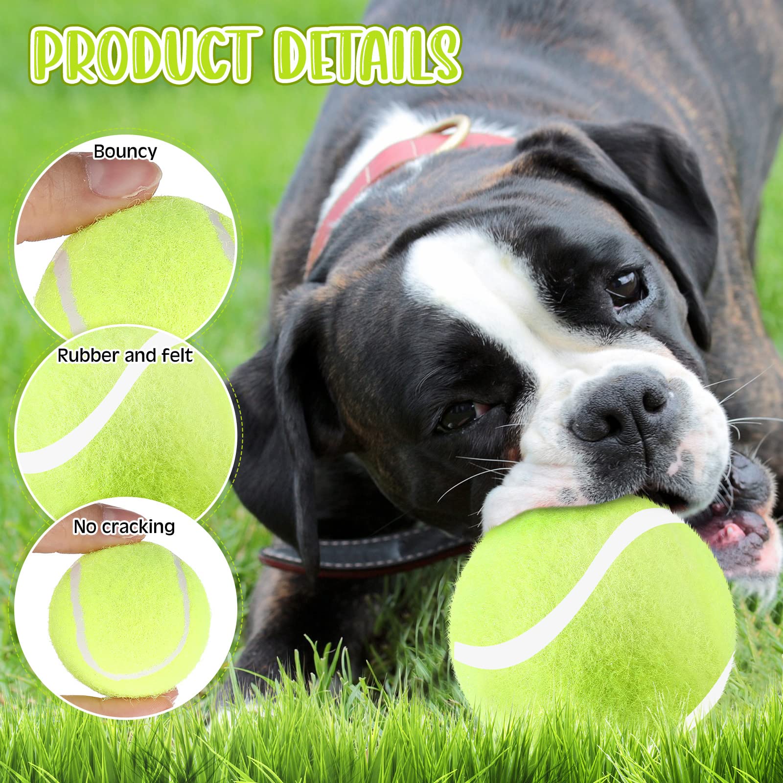 Hanaive 20 Pieces Dog Tennis Balls 2 Inch Mini Tennis Balls For Small Dog Pet Fetching Toy Rubber Felt Training Toys For Puppy P