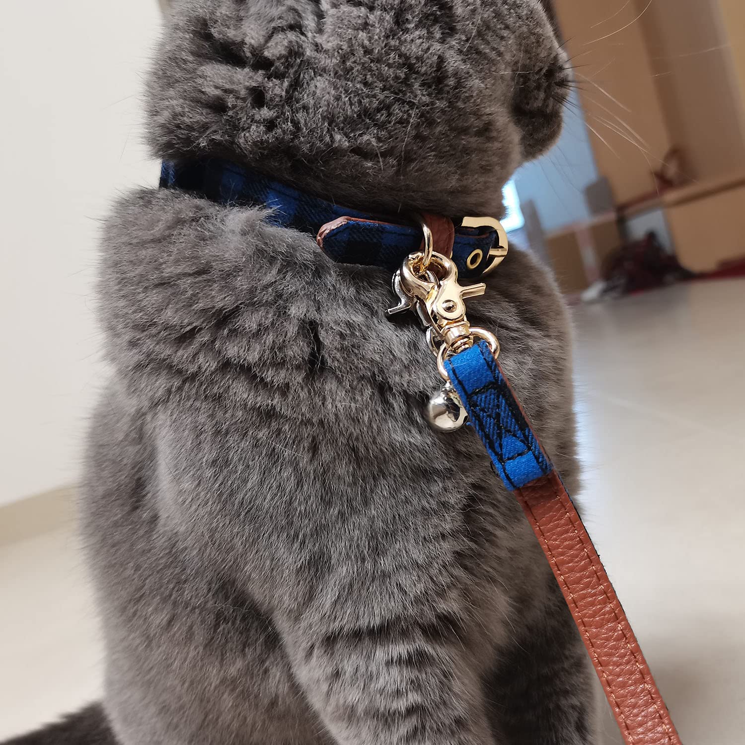 3PCS Bow Tie Dog Collar and Leash Set Plaid/Camo/Dots/Flower Dog Bandanas with Bell 3 Size Adjustable for Small Dogs Puppies and