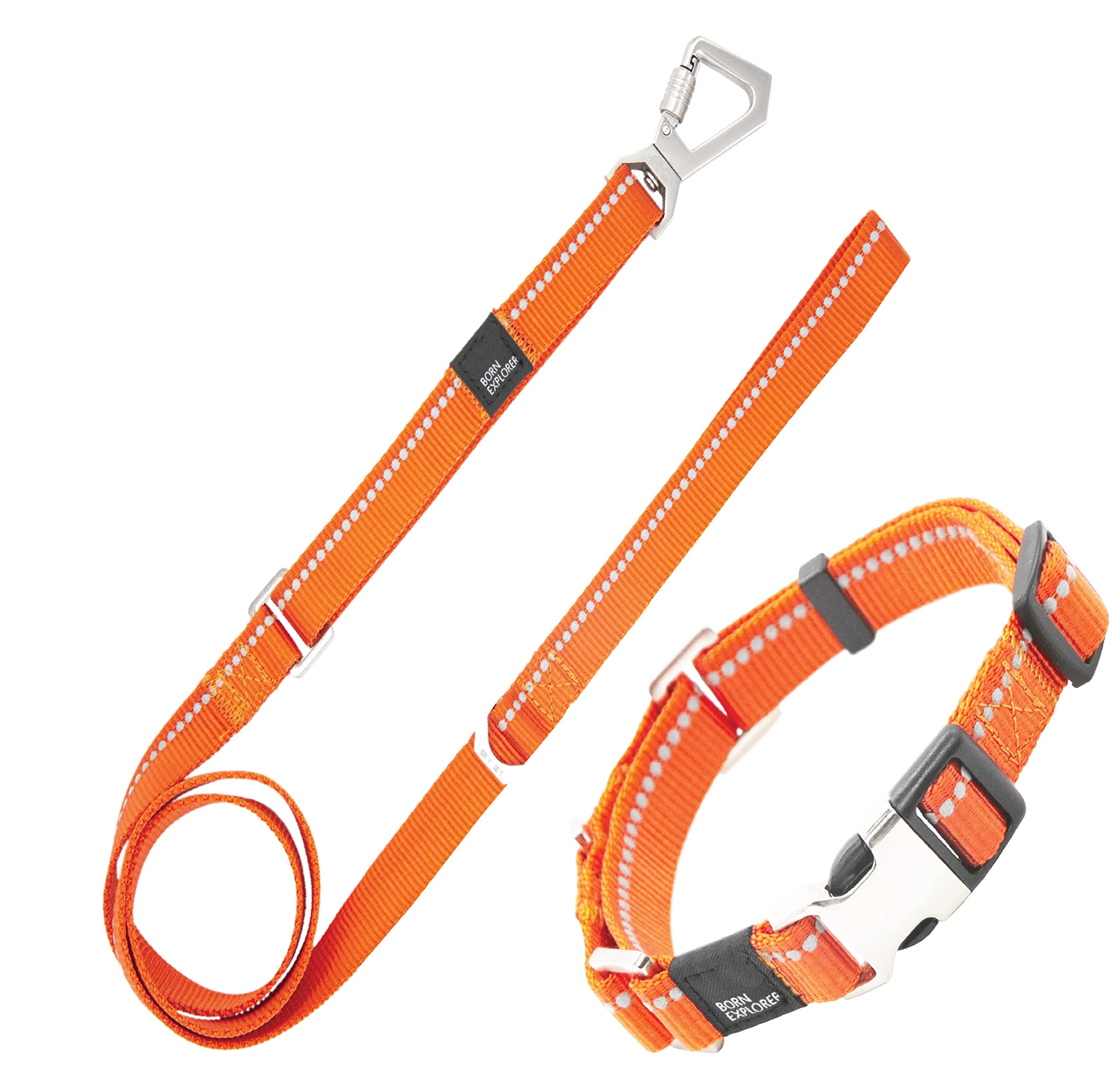 Pet Life Advent Outdoor Series Reflective Training Dog Leash And Collar, Lg, Orange