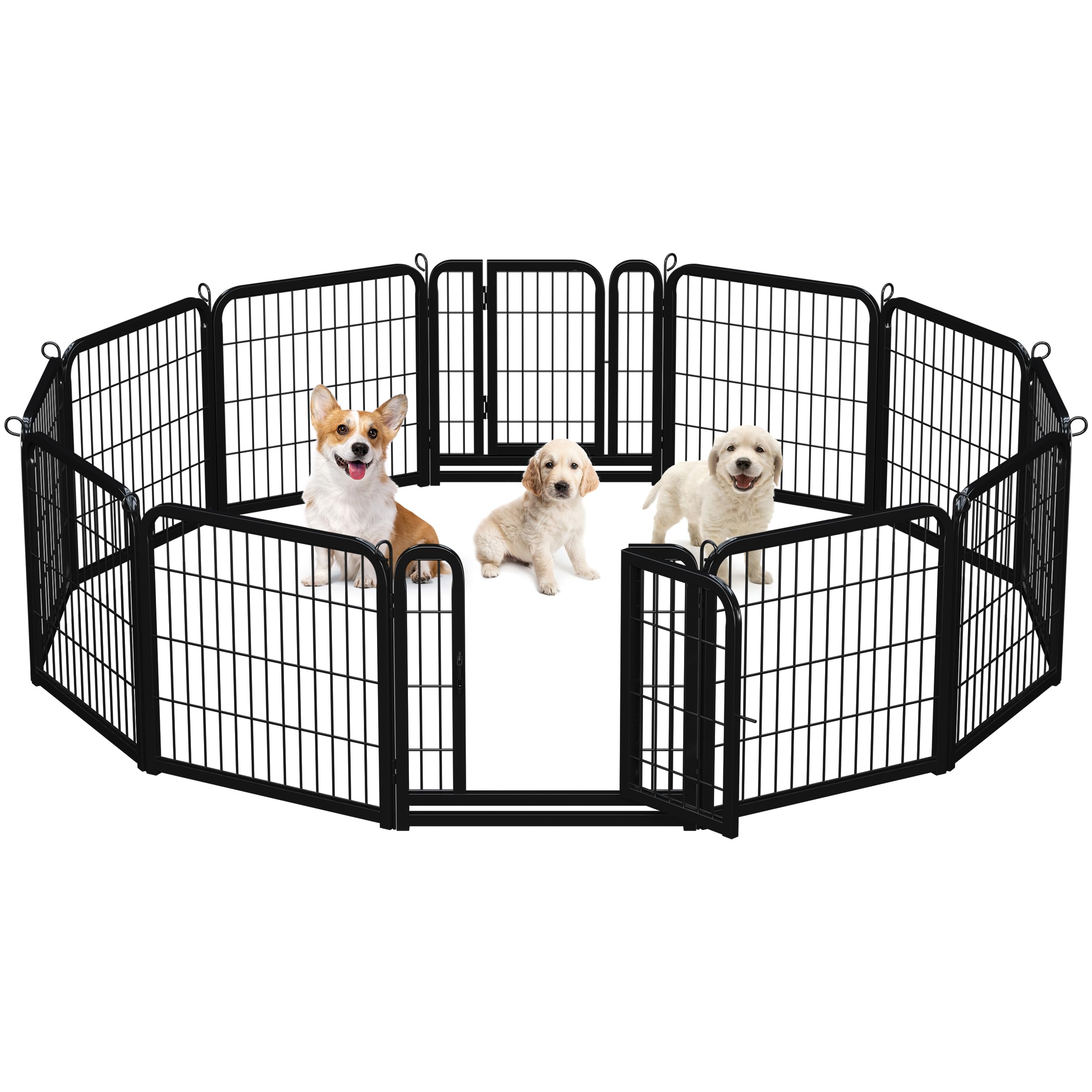 Yaheetech Dog Playpen Outdoor 24 Inch 12 Panels Indoor Dog Fence Metal Dog Pen Heavy Duty Pet Puppy Exercise Pen For Rv Camping 
