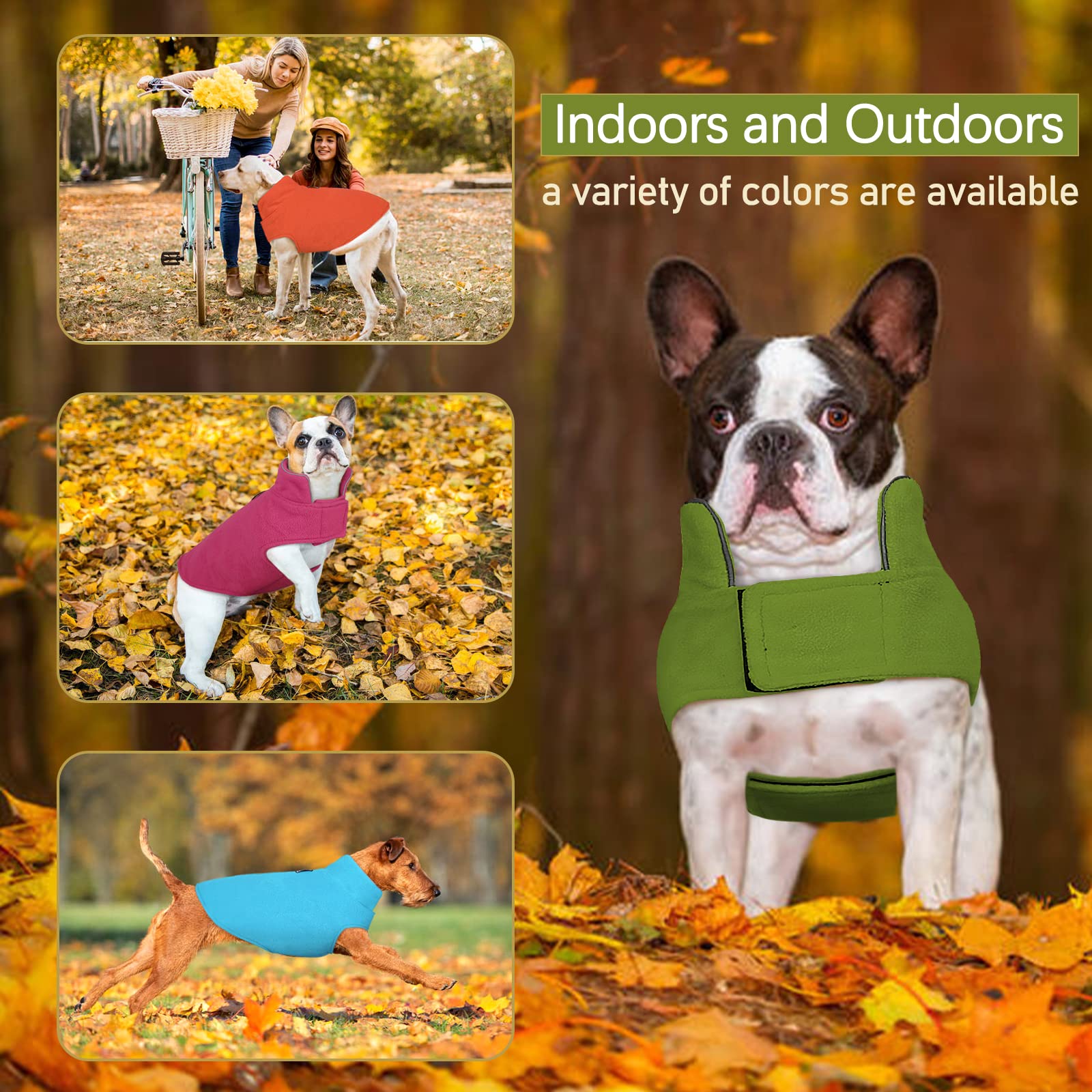 Dentrun Windproof Winter Warm Fleece Small Dog Coat Reversible Puppy Jacket Reflective Soft Pet Vest, Cold Weather Dog Sweater Apparel Leash Access Overcoat For Small Breeds, Green, Xs