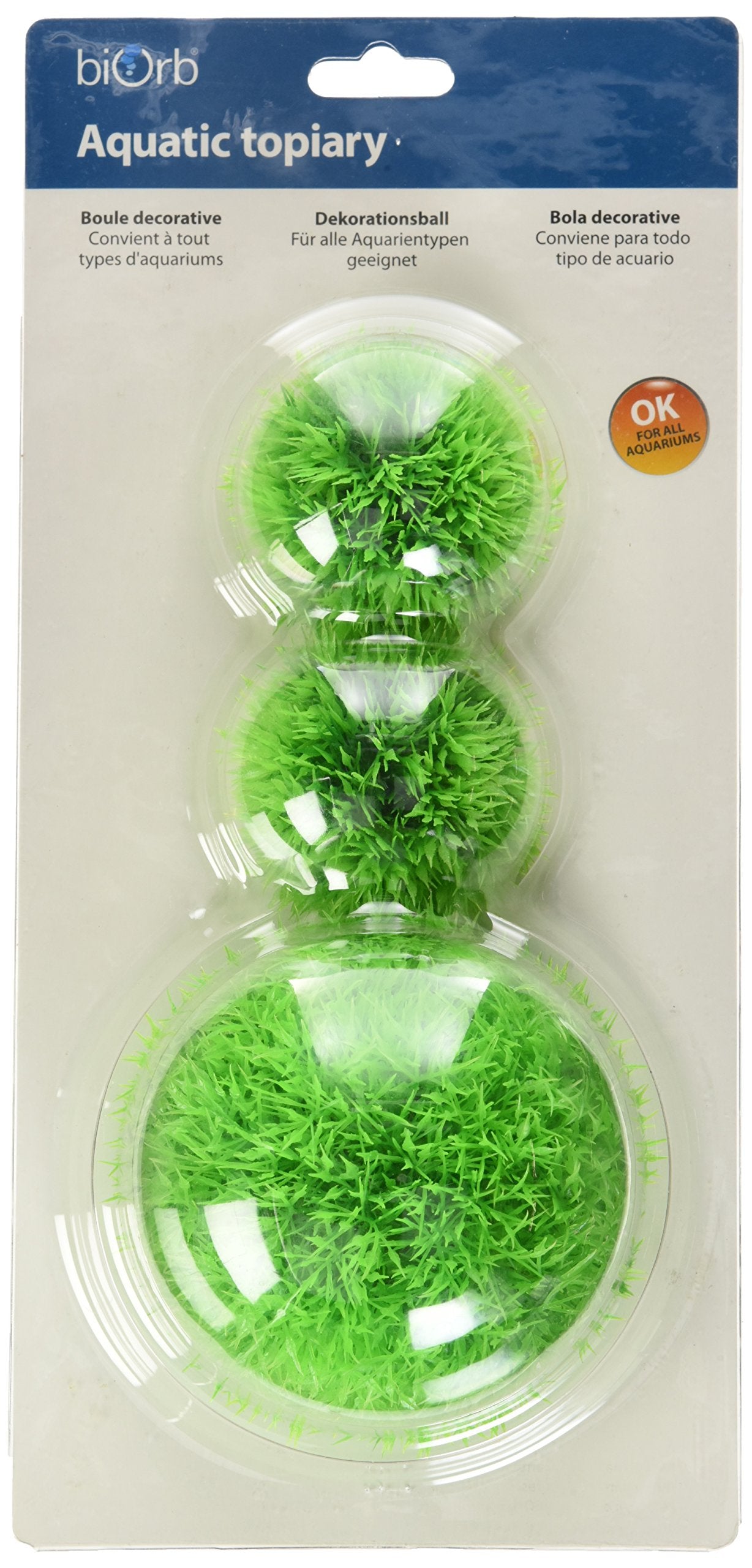 Biorb Aquatic Topiary Ball Set, Colorful And Durable Aquarium Decorations, Green