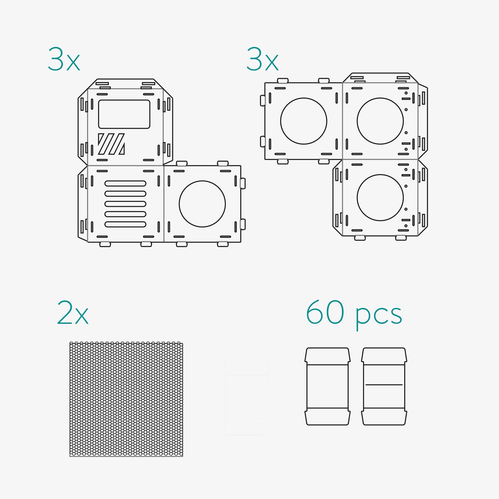 Navaris Modular Cardboard Cat House - Diy Corrugated Cardboard Configurable Play Tower Condo For Small Cats, Kittens, Rabbits - 3 Cubes