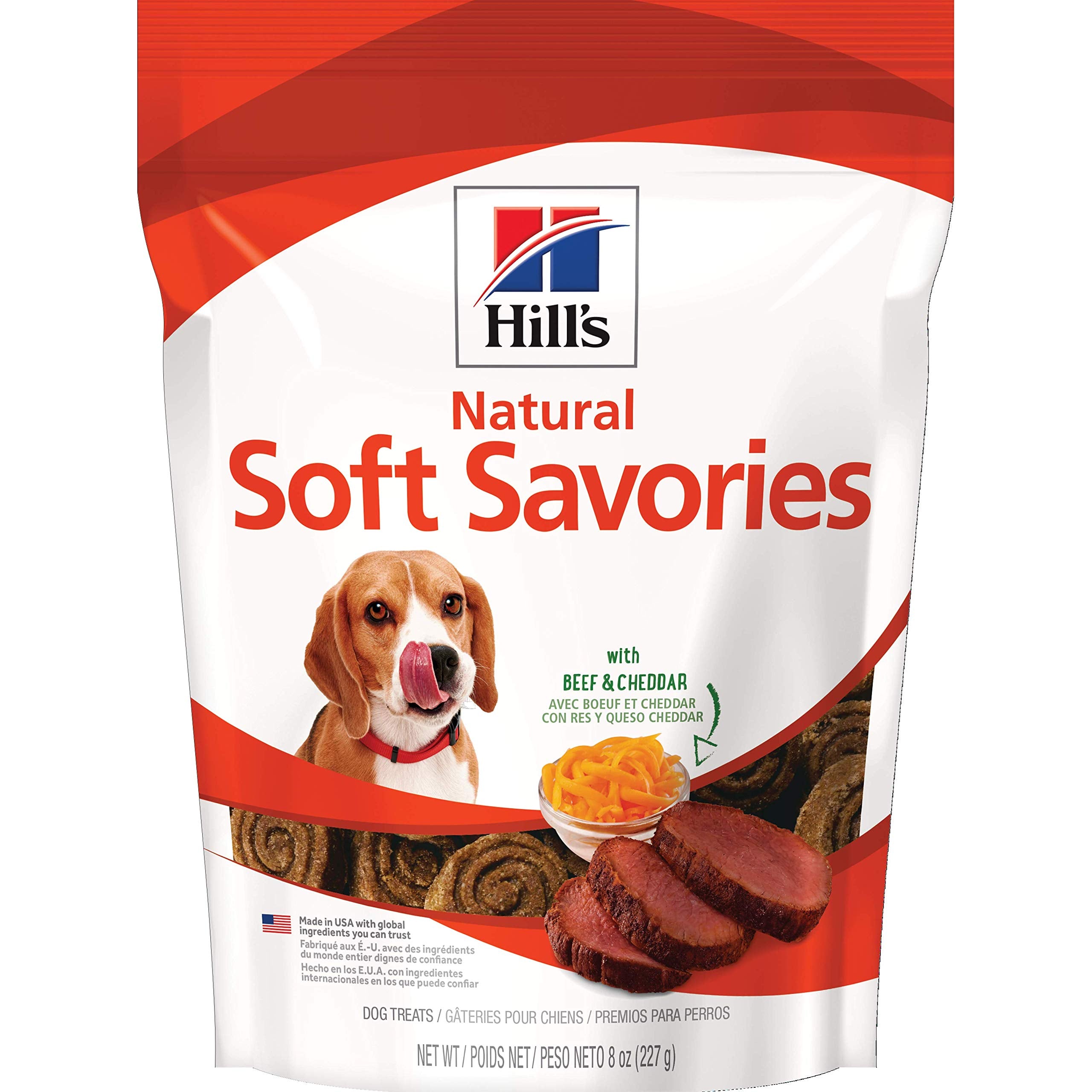 Hills Natural Soft Savories, All Life Stages, Great Taste, Dog Treats, Beef & Cheddar, 8 oz Bag