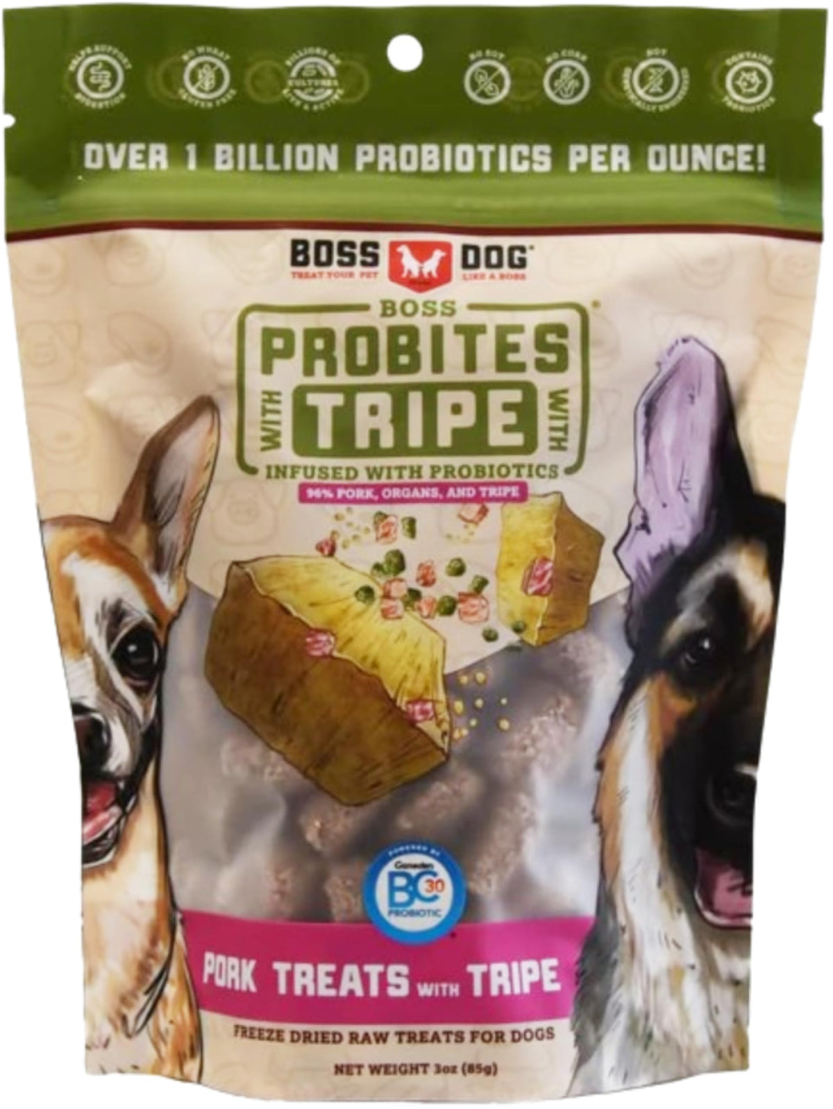 Boss Dog Boss Probites With Tripe Treats For Dogs & Cats, Pork Recipe, 3 Oz Bag