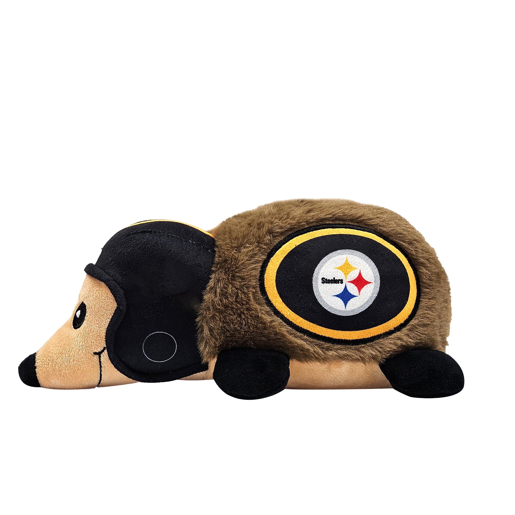 Pets First NFL Plush Hedgehog Toy for Dogs & Cats, Squeaker, Pittsburgh Steelers, Model PIT-3744