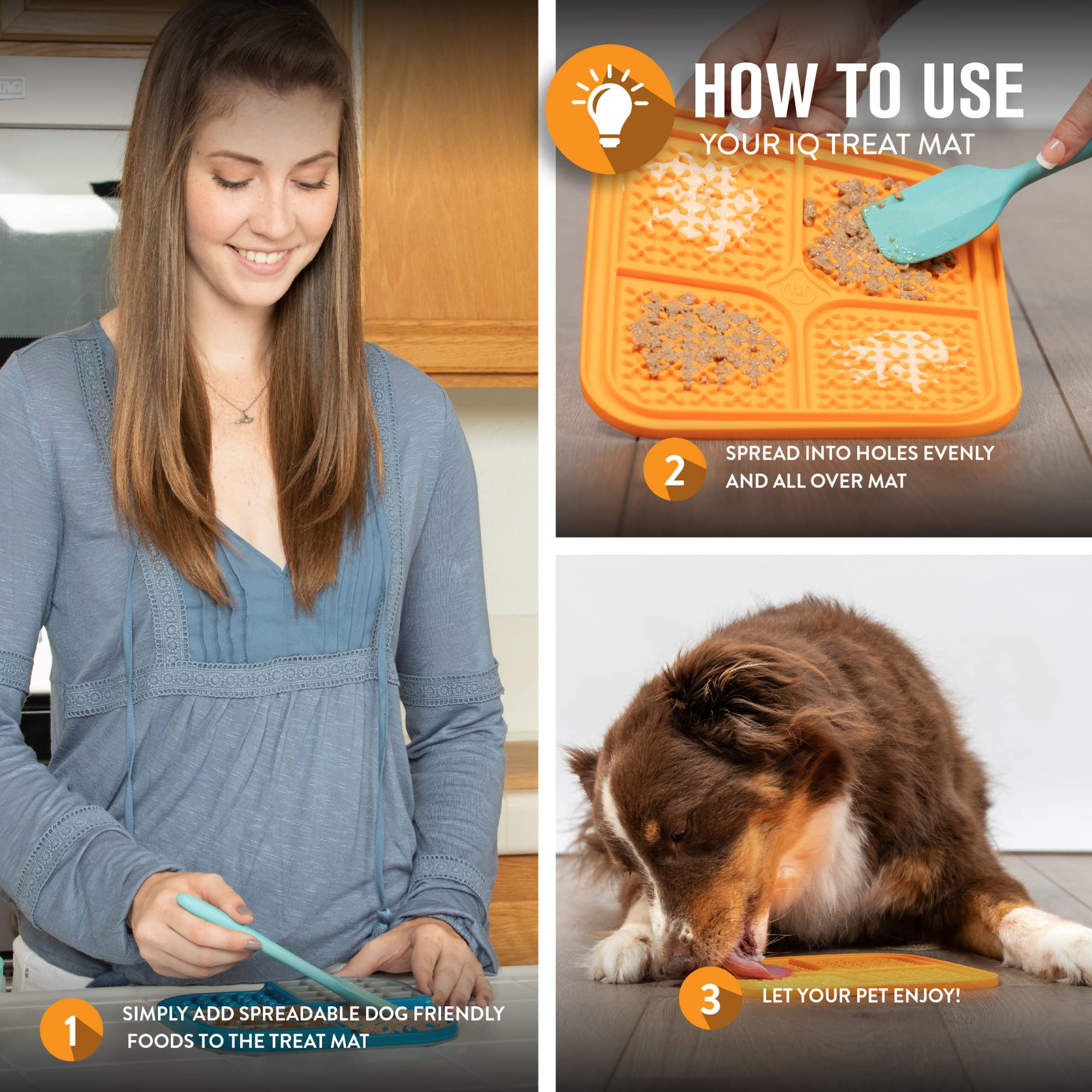 Hyper Pet Iq Treat Lick Mat For Dogs, Dog Slow Feeder & Cat Lick Mats | Great Alternative To Slow Feeder Dog Bowls & Cat Slow Feeders | Perfect Dog Licking Mat, Cat Puzzle Feeder & Dog Enrichment Toys