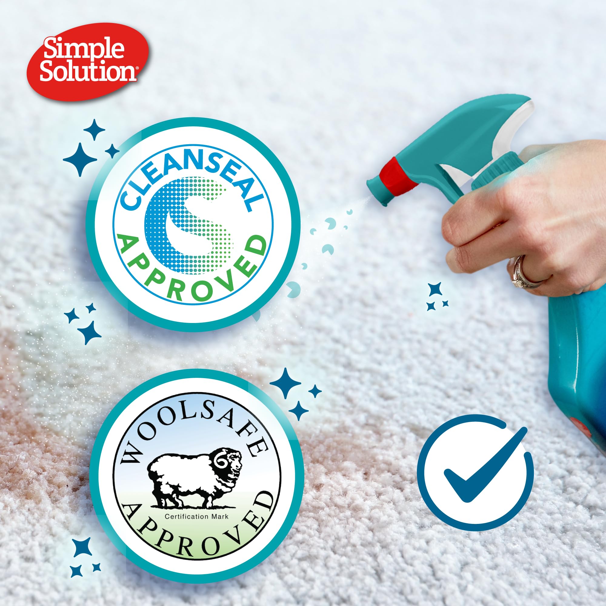 Simple Solution Extreme Pet Stain And Odor Eliminator Spray, Enzymatic Cleaner With 3X Pro-Bacteria Cleaning Power For Dogs & Cats, Strong Urine, Pee And Poop Smell Remover For Carpets & Floors, 32 Oz