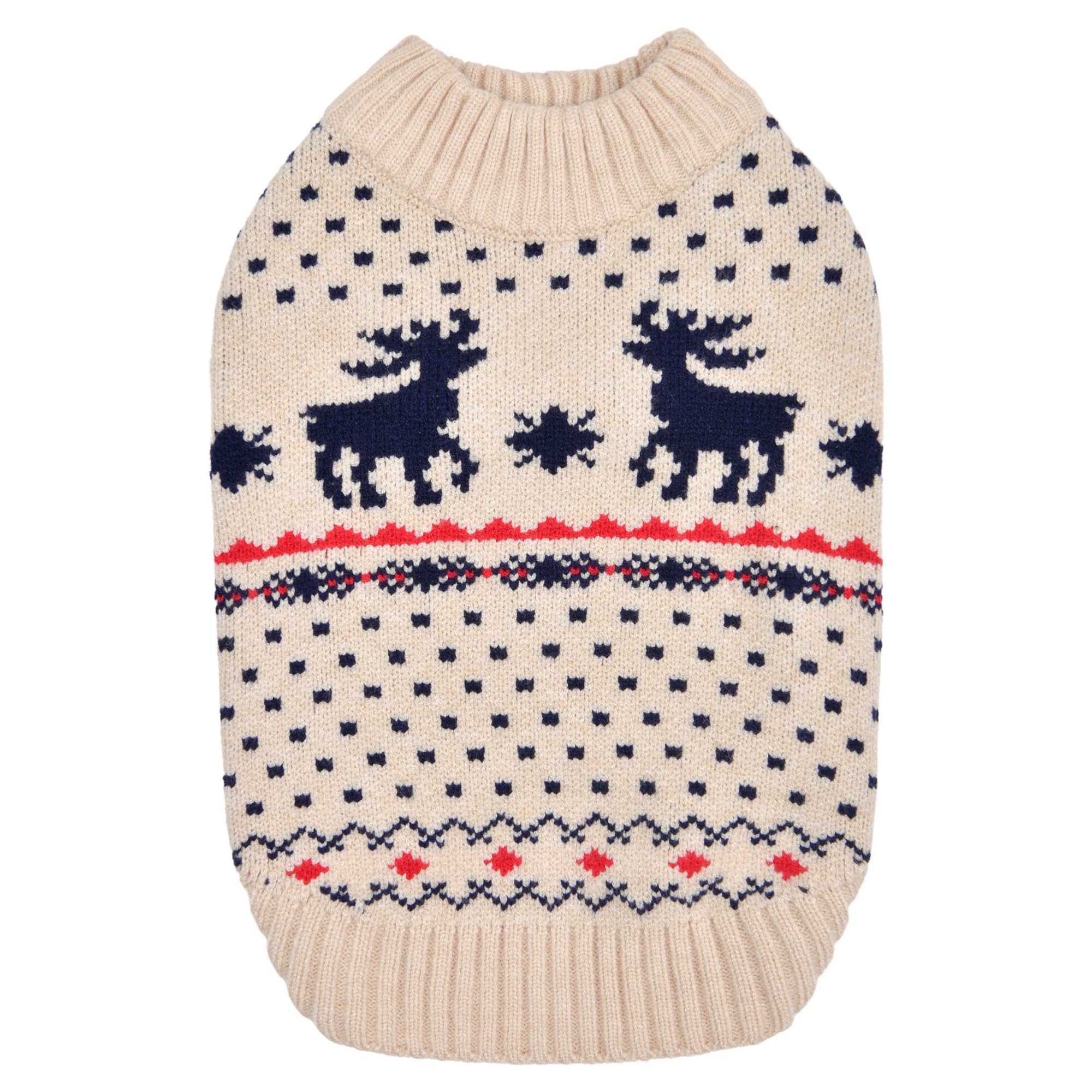 Puppia Dyani Dog Knit Sweater Winter Season For Small And Medium Dogs, Beige, Large