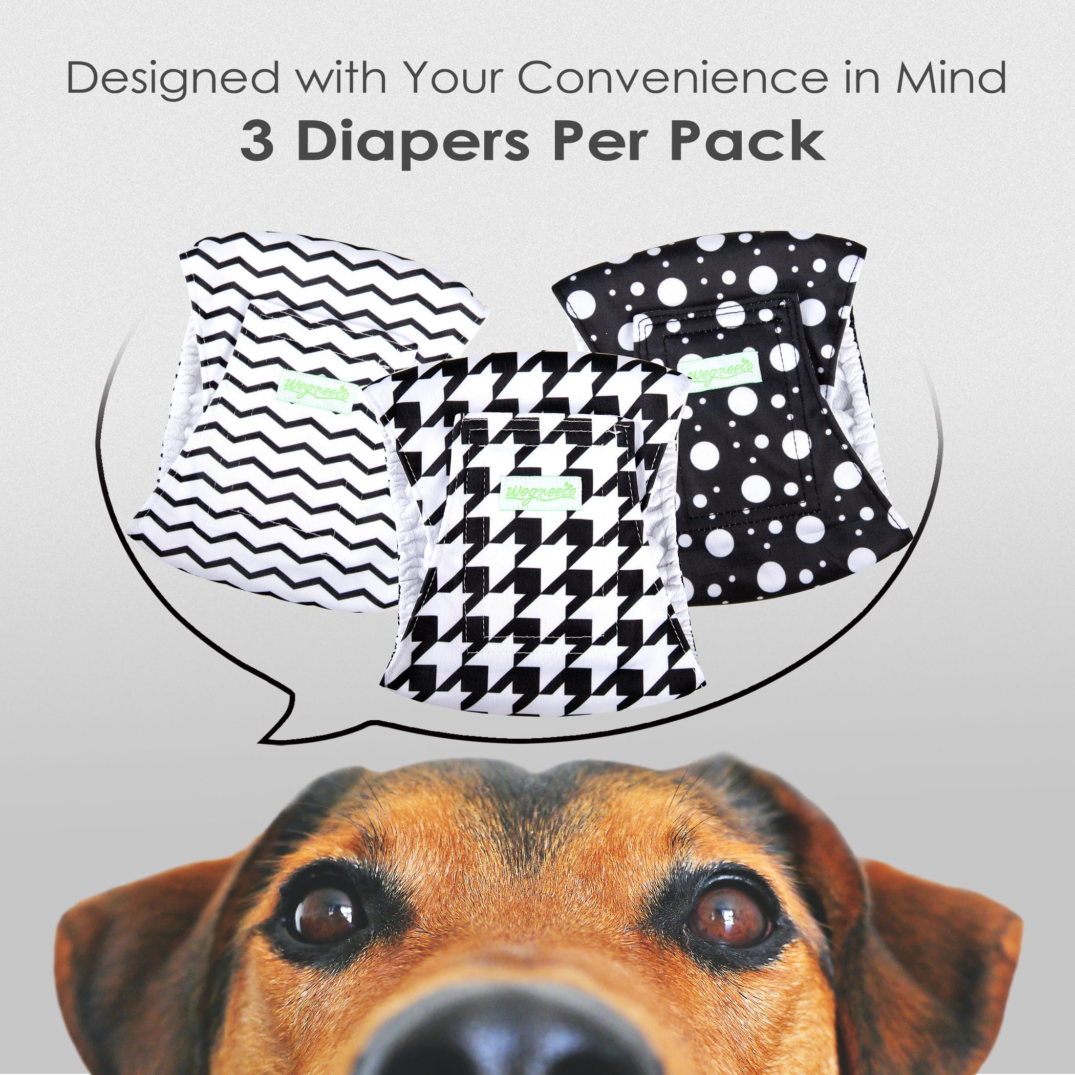Wegreeco Washable Male Dog Belly Band (Stylish Pattern)- Pack Of 3 - Washable Male Dog Belly Wrap, Dog Diapers Male (Houndstooth