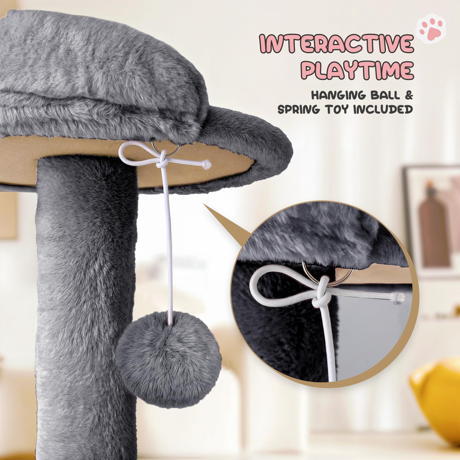 Monibloom Cat Tree, 77 Inch Cat Tree Tower With 2 Condo, Tall Cat Tower With Scratching Post, Cat Climbing Tower, Cat Tree For I