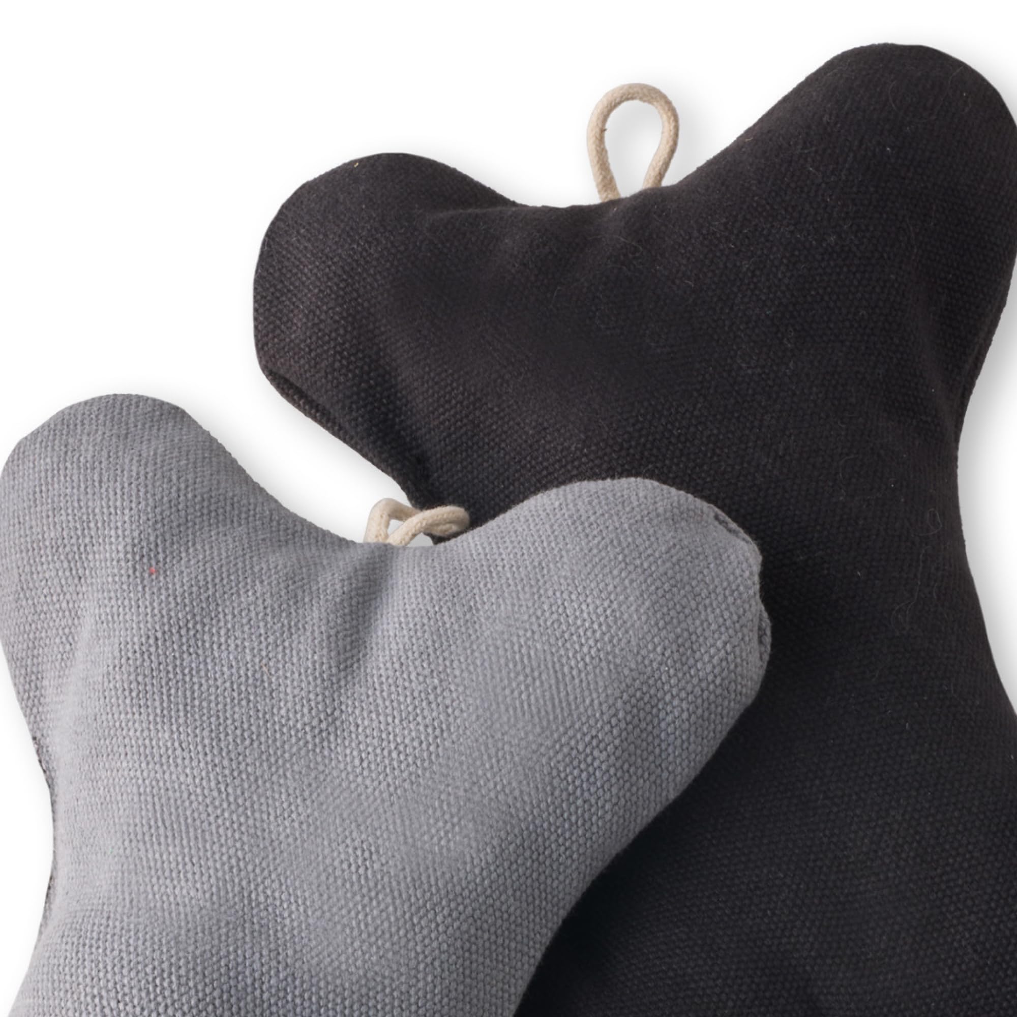 Pet Passion 2-Pack Stuffed Bones Dog Toys Durable Cotton Canvas With Coconut Fill For All Pet Breeds, Gray Ombre, One Size