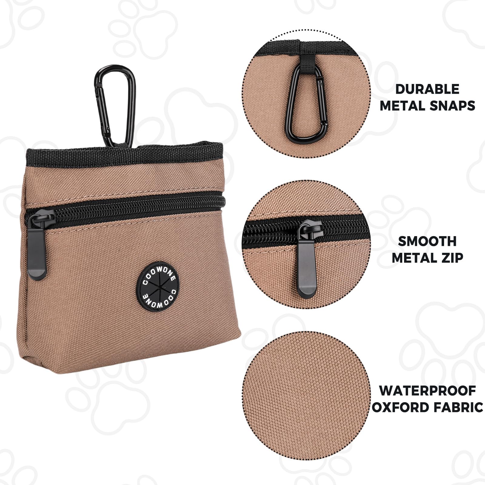 COOWONE Dog Treat Pouch with Pet Training Clicker, Detachable Dog Puppy Training Treat Bag, 900D Oxford Cloth Magnetic Closure S