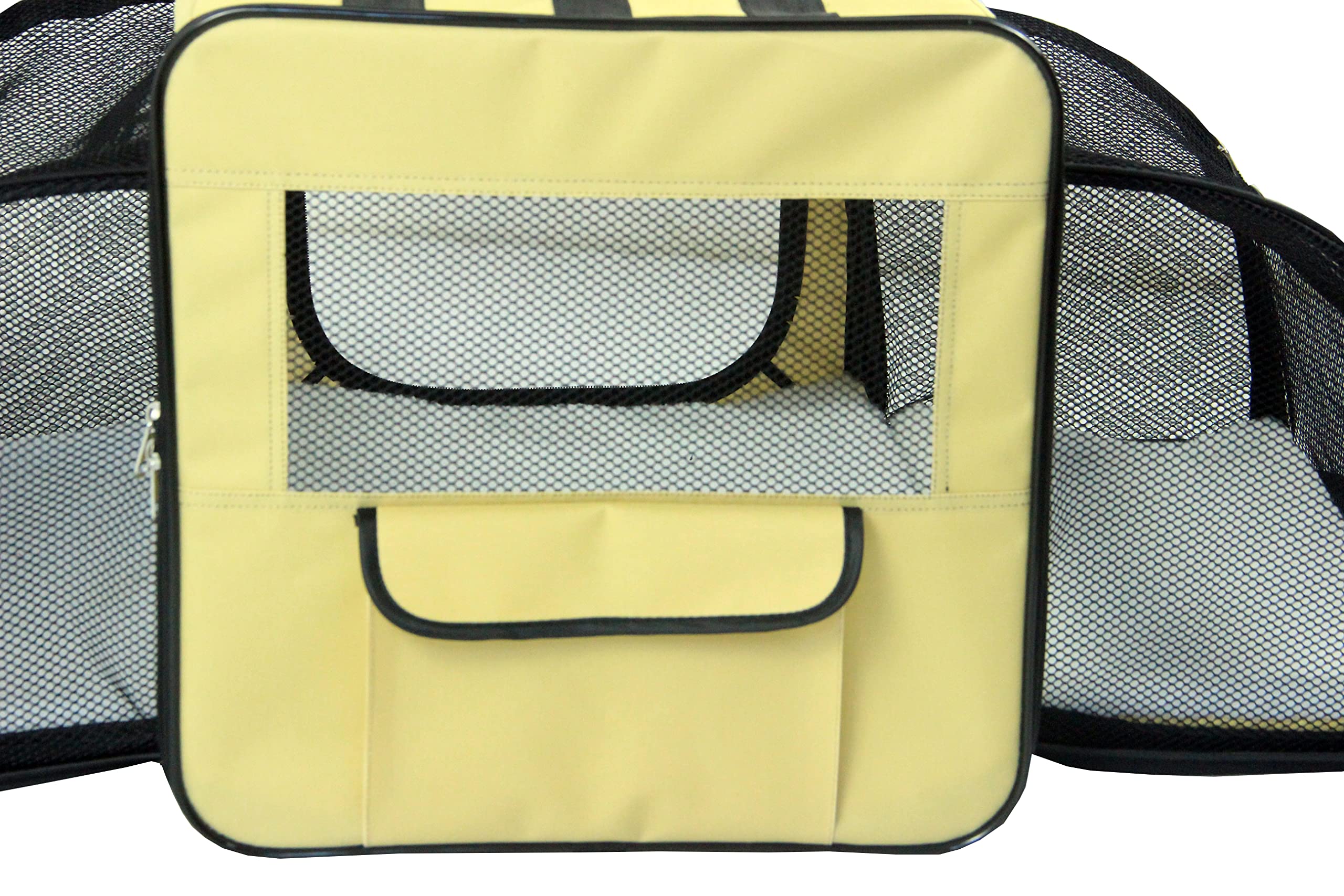 Pet Life Capacious Dual-Expandable Wire Folding Lightweight Collapsible Travel Pet Dog Crate(D0102H7030Y.)