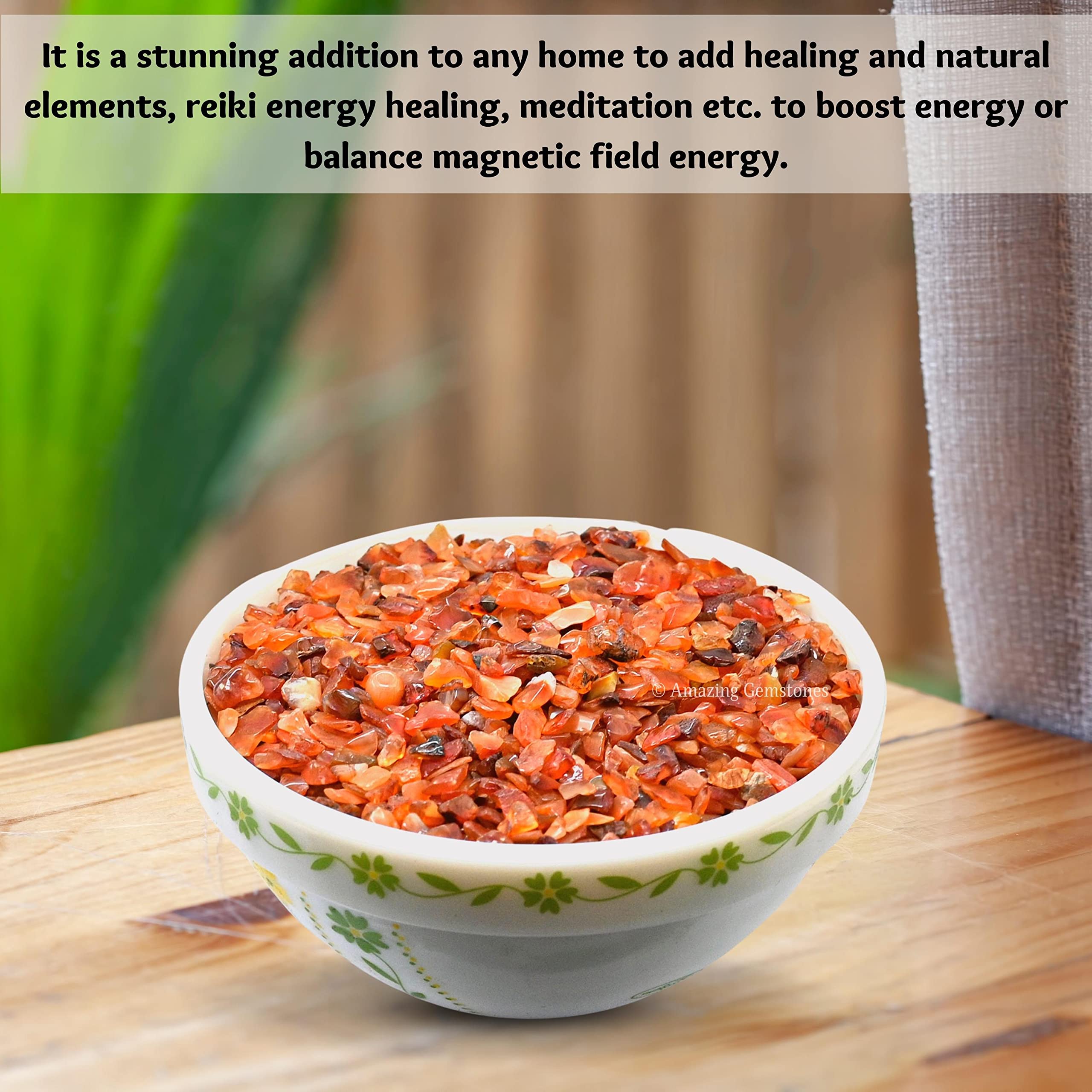 Carnelian Crystal Chips Aquarium Gravel Rocks - Carnelian Chips Bulk Fish Tank Gravel, Small Tumbled Stones and Tiny Crystals fo