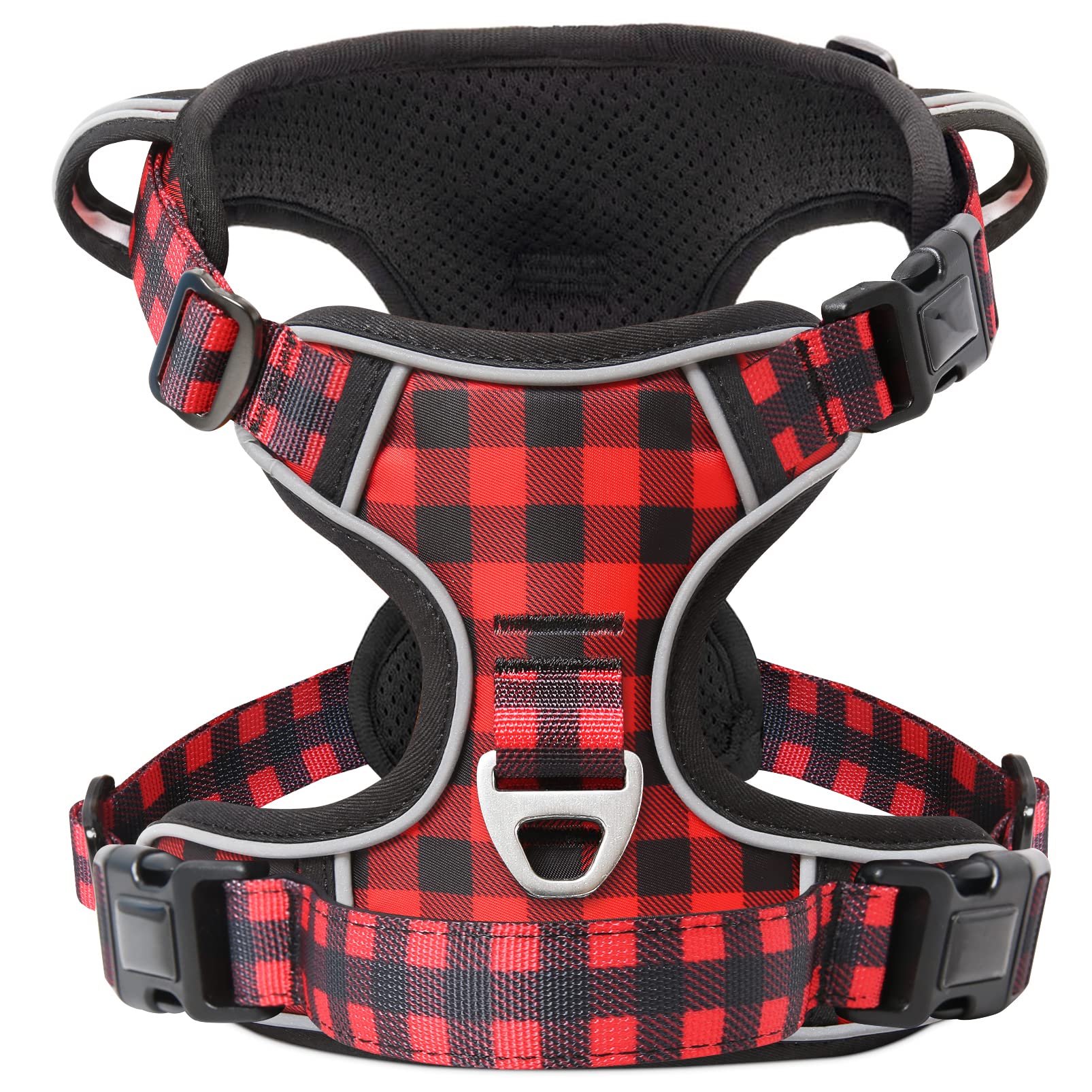 Timos Dog Harness Small Sized,No Pull Dog Harness Adjustable Metal Rings 3 Buckles,Reflective No Choke with Easy Control Handle
