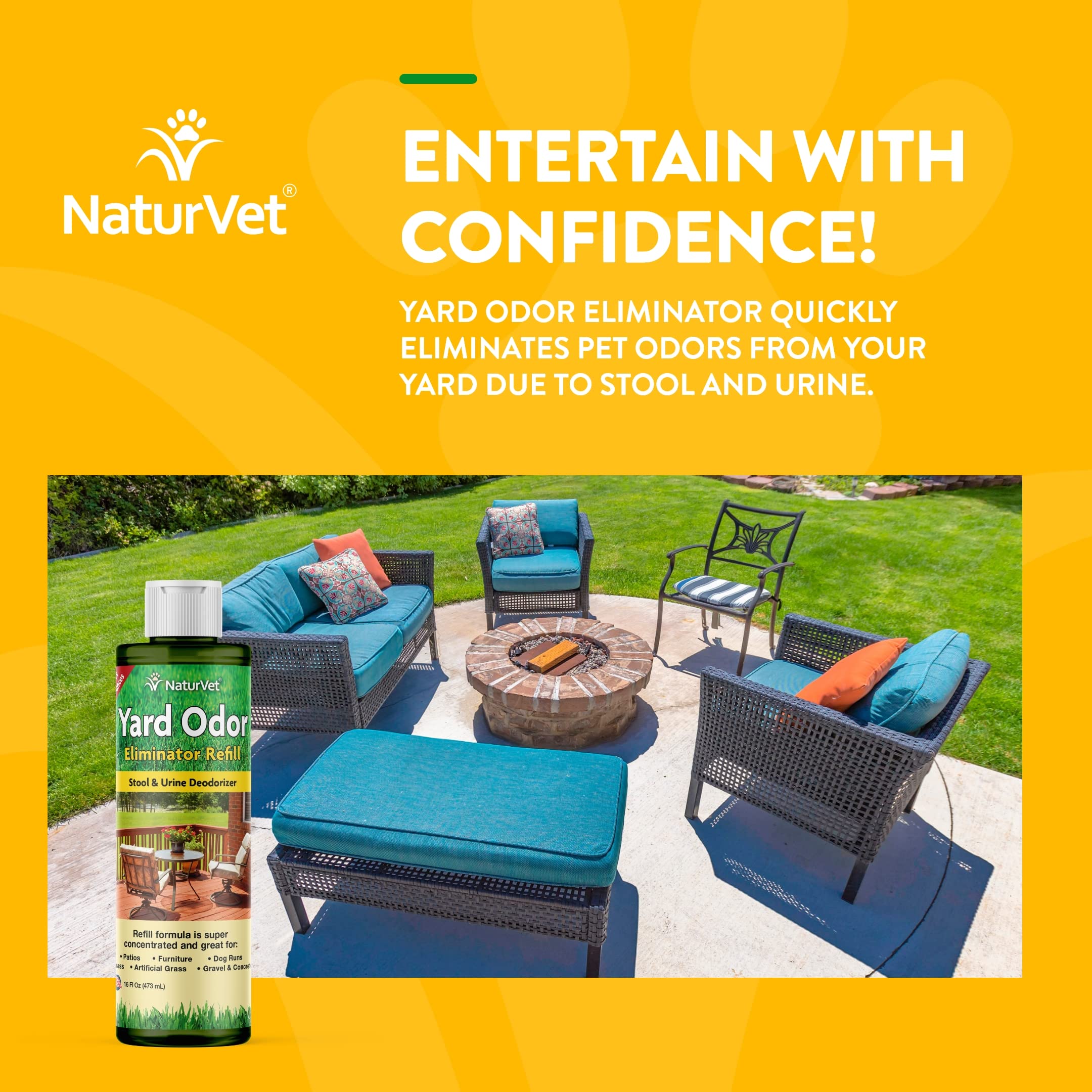 Naturvet - Yard Odor Eliminator | Eliminate Stool And Urine Odors From Lawn And Yard | Designed For Use On Grass, Plants, Patios