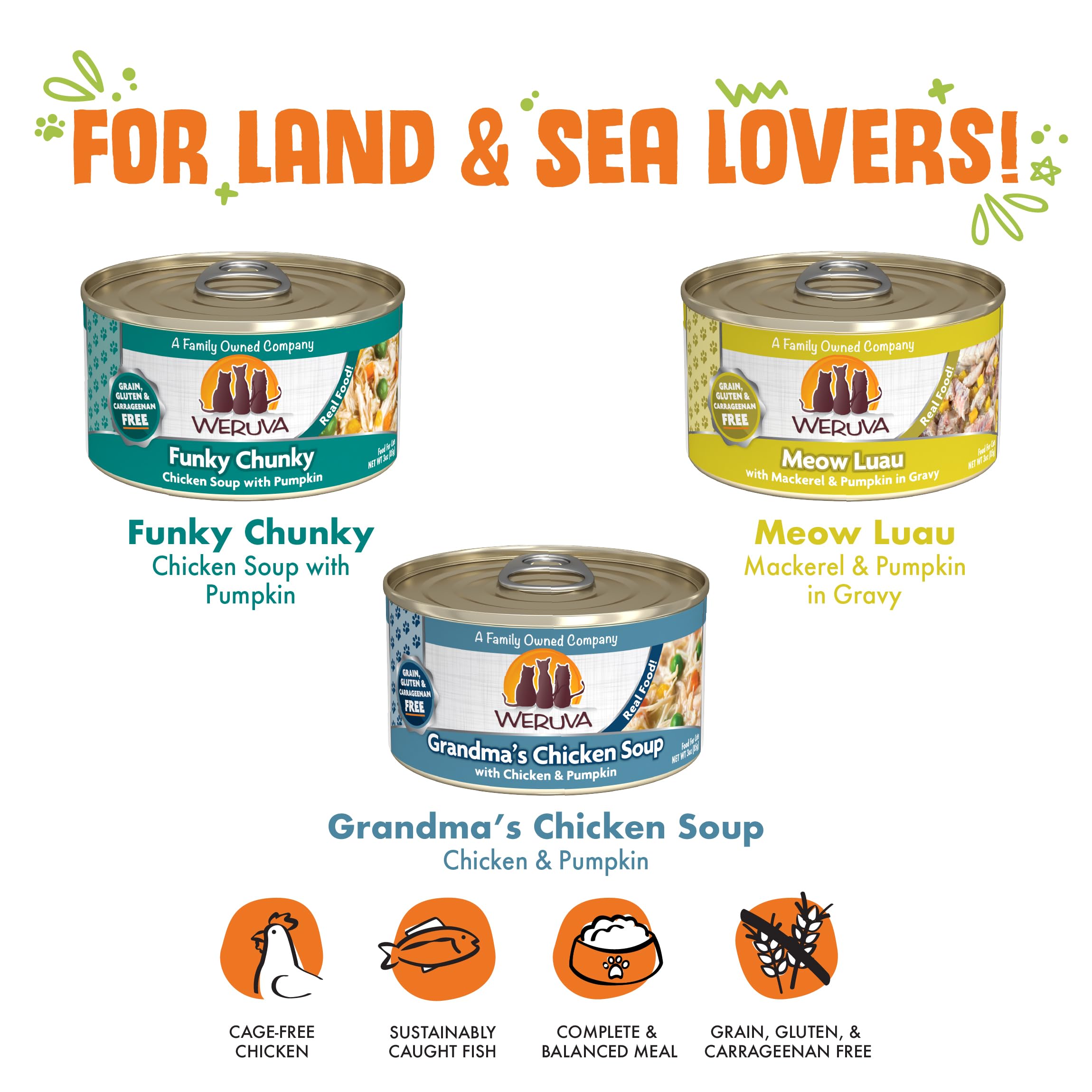 Weruva Wet Cat Food, Pumpkin Patch Pack Variety Pack, 3oz Can (Pack of 12)