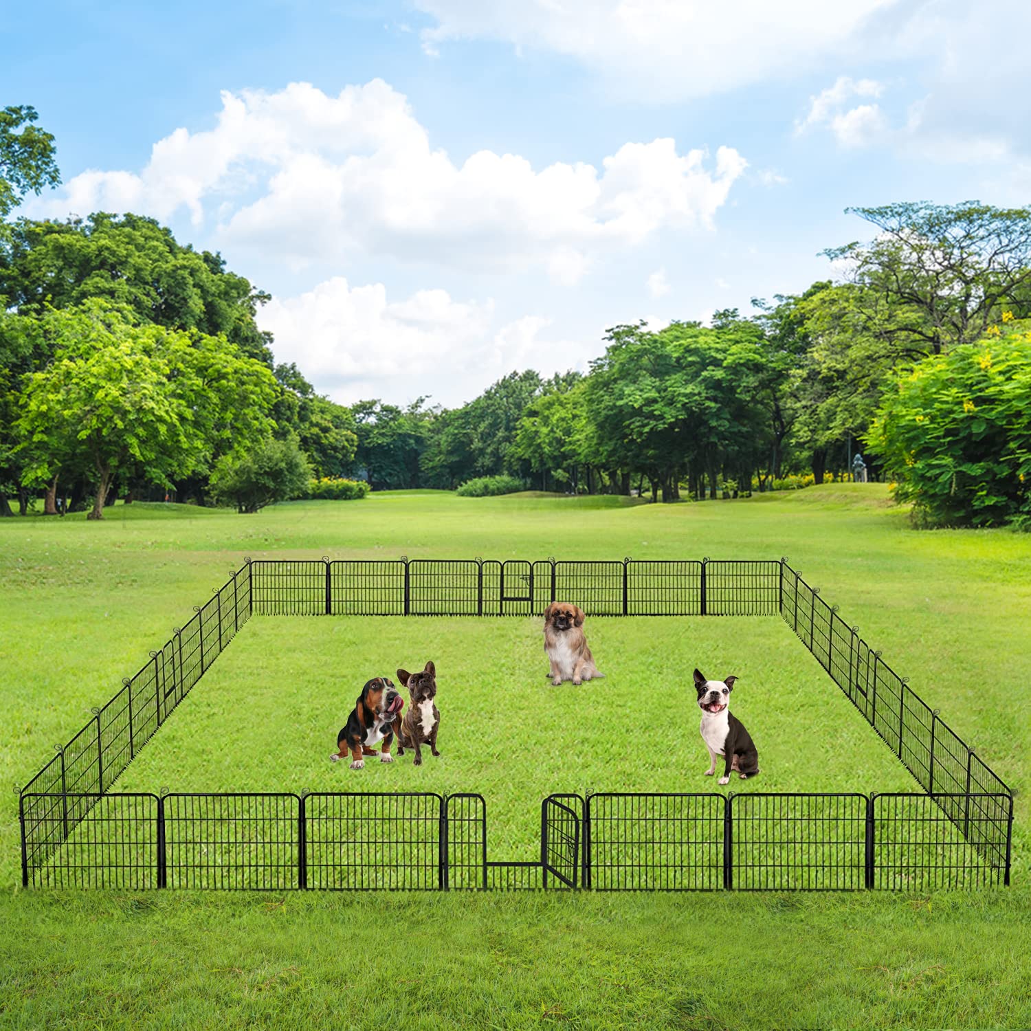 BestPet | Dog Playpen | 24 Inch, 32 Panels | Heavy Duty Metal Pet Exercise Pen | Indoor Outdoor Fence Panels | Rust-Resistant, R