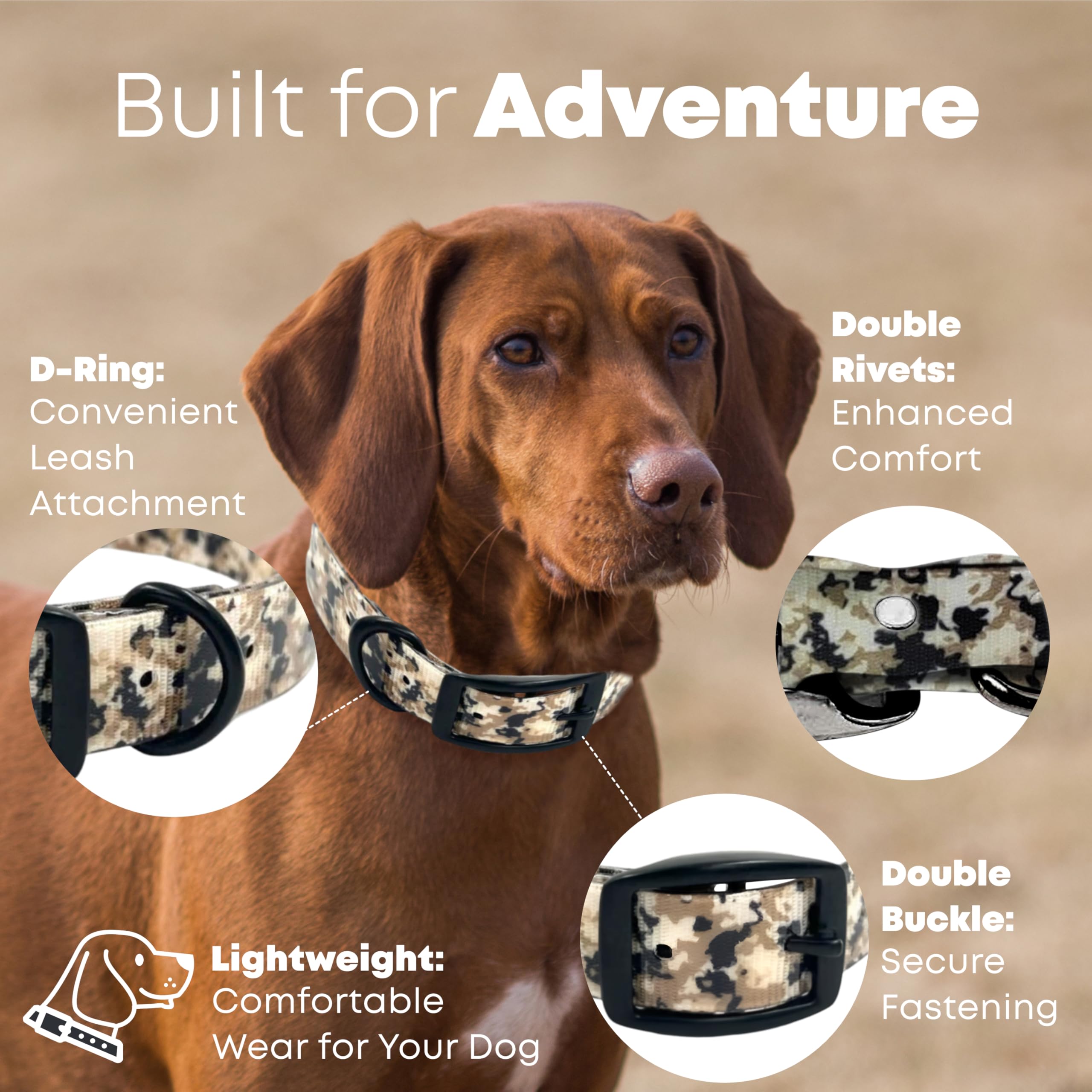 Regal Dog Products Waterproof Camo Hunting Dog Collar With Black Hardware | For Small, Medium, Large, Or Xl Dogs (Large)