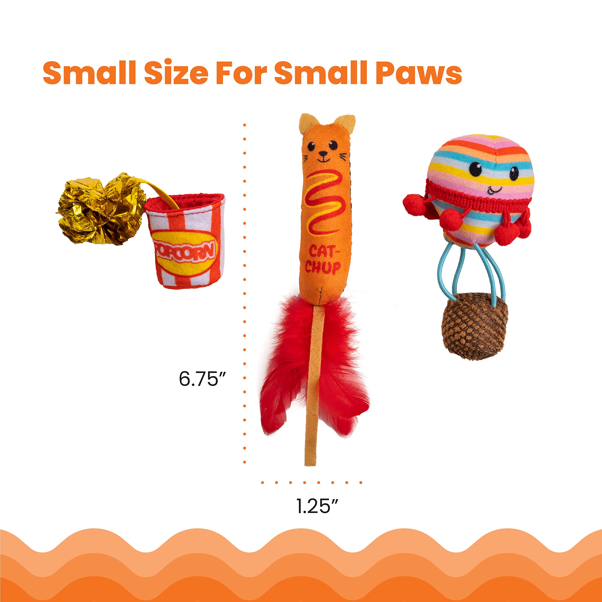 Catstages Pawrty Interactive Plush Catnip Cat Toys - 3 Pack