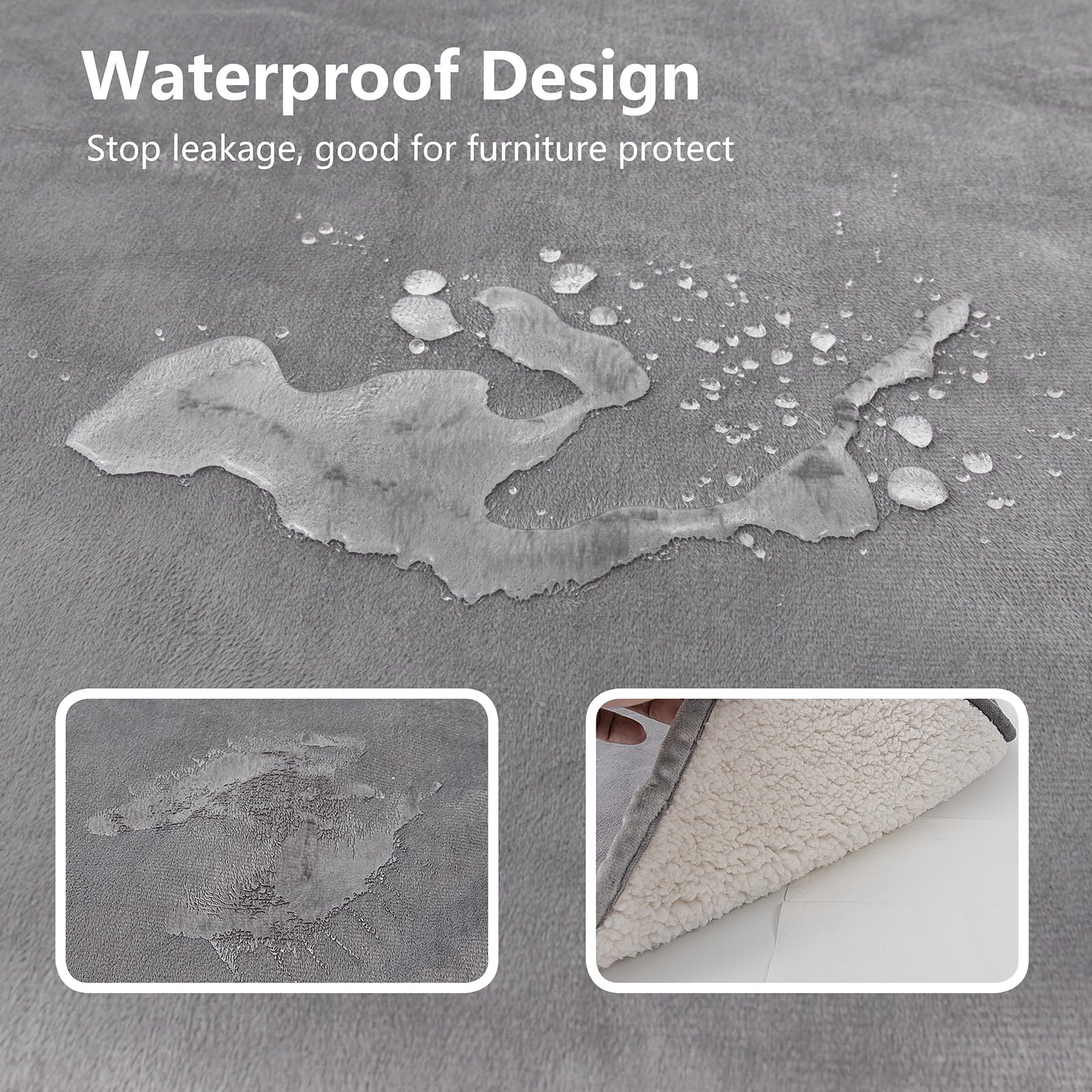 Bigbeer Waterproof Dog Blanket For Small Dogs, Washable Pet Blankets For Indoor Cats, Plush Sherpa Puppy Throw Furniture Protect