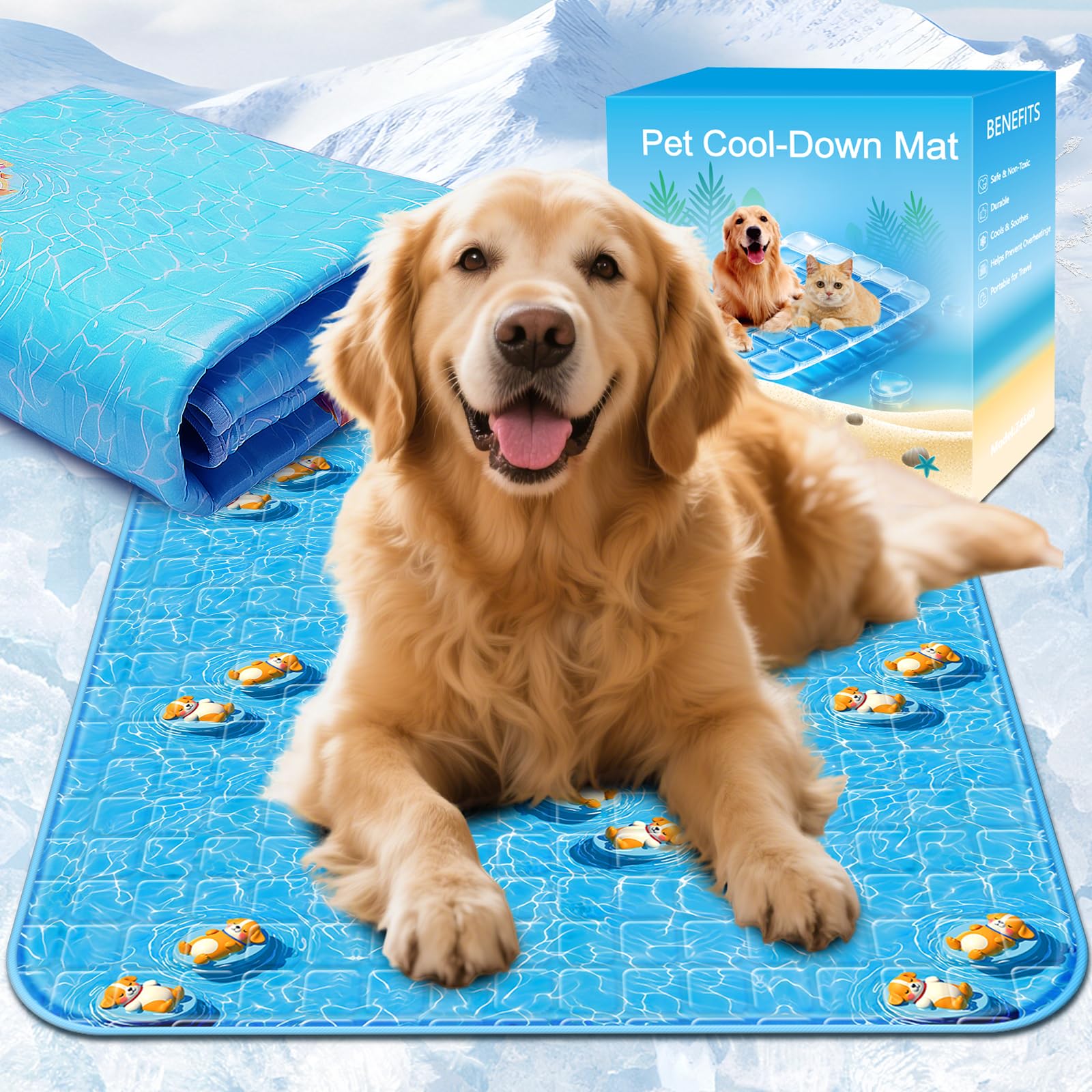 RARIRO Cooling Mat Dog Cooling Bed for Dogs 90 x 110 cm XL 2026 Dog Cooling Mat SelfCooling Washable Pet Washable Claw Resistan