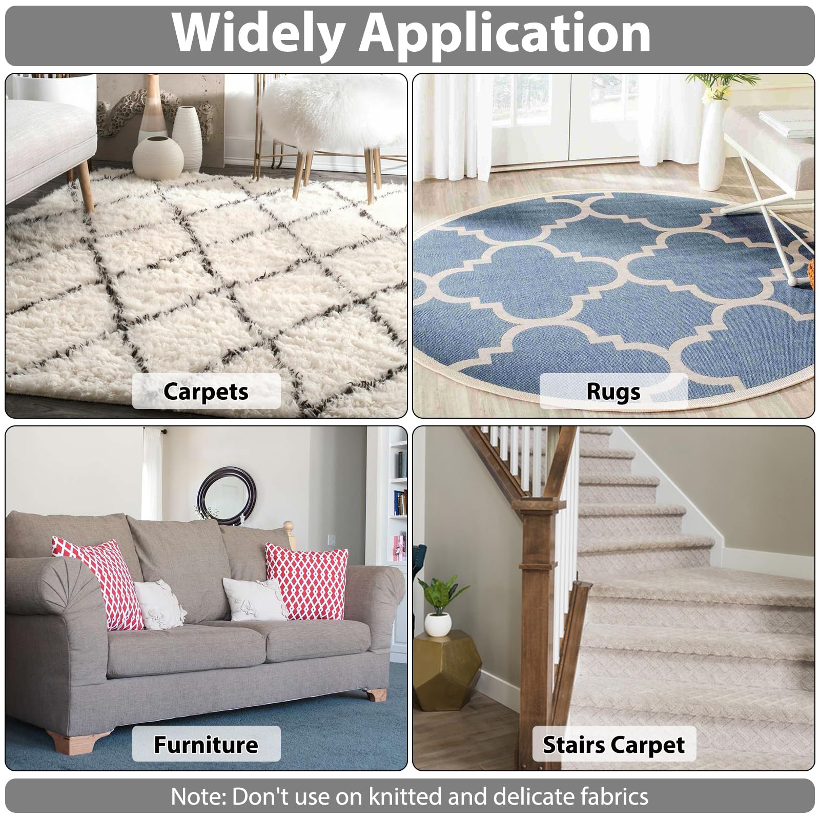 Carpet Rake For Pet Hair Removal, 49    Adjustable Long Handle Pet Hair Removal Tool, Carpet Rake Fur Scraper,Reusable Dog Cat H