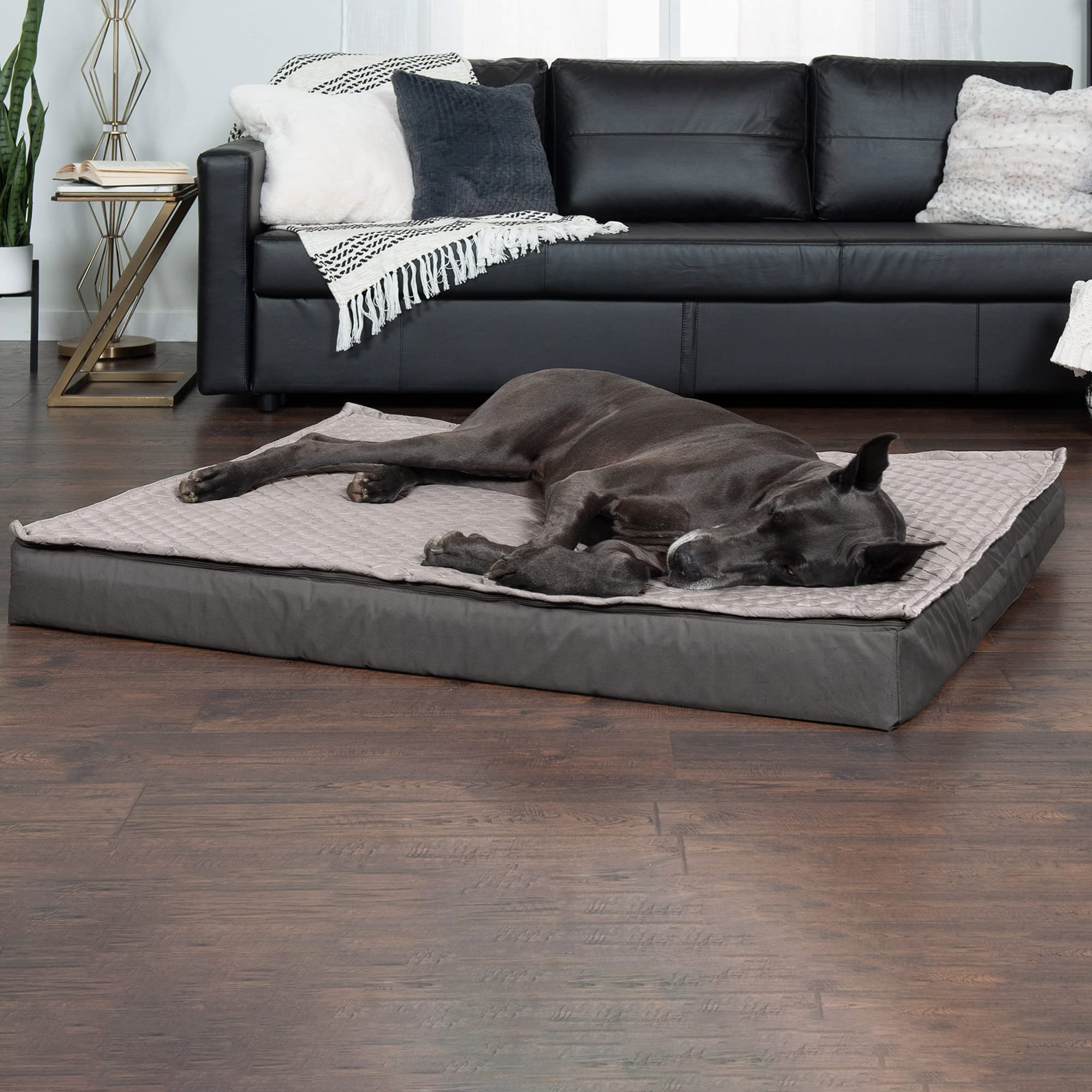 Furhaven Water-Resistant Cooling Gel Dog Bed for Large Dogs w/ Removable Quilt Top & Washable Cover, For Dogs Up to 125 lbs - In