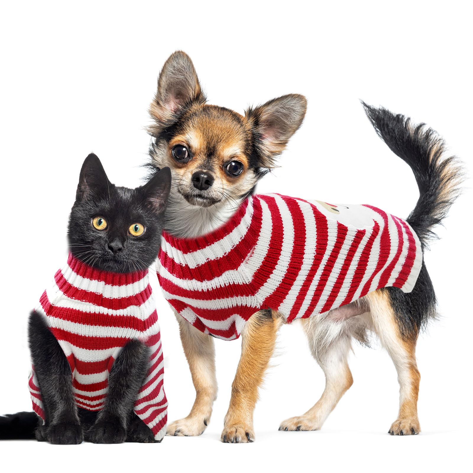 Doggyzstyle Dog Christmas Sweater Xmas Pet Clothes Cute Striped Santa Claus Costume Holiday Puppy Cat Jumpers Outfits New Year G