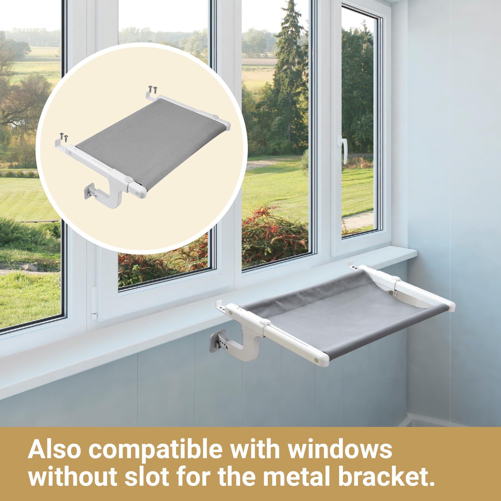 Svd.Pet Cat Window Perch, Cat Hammock Window Seat With Sturdy Metal Frame For Large Cats And Kittens, Easy To Adjust For Windows