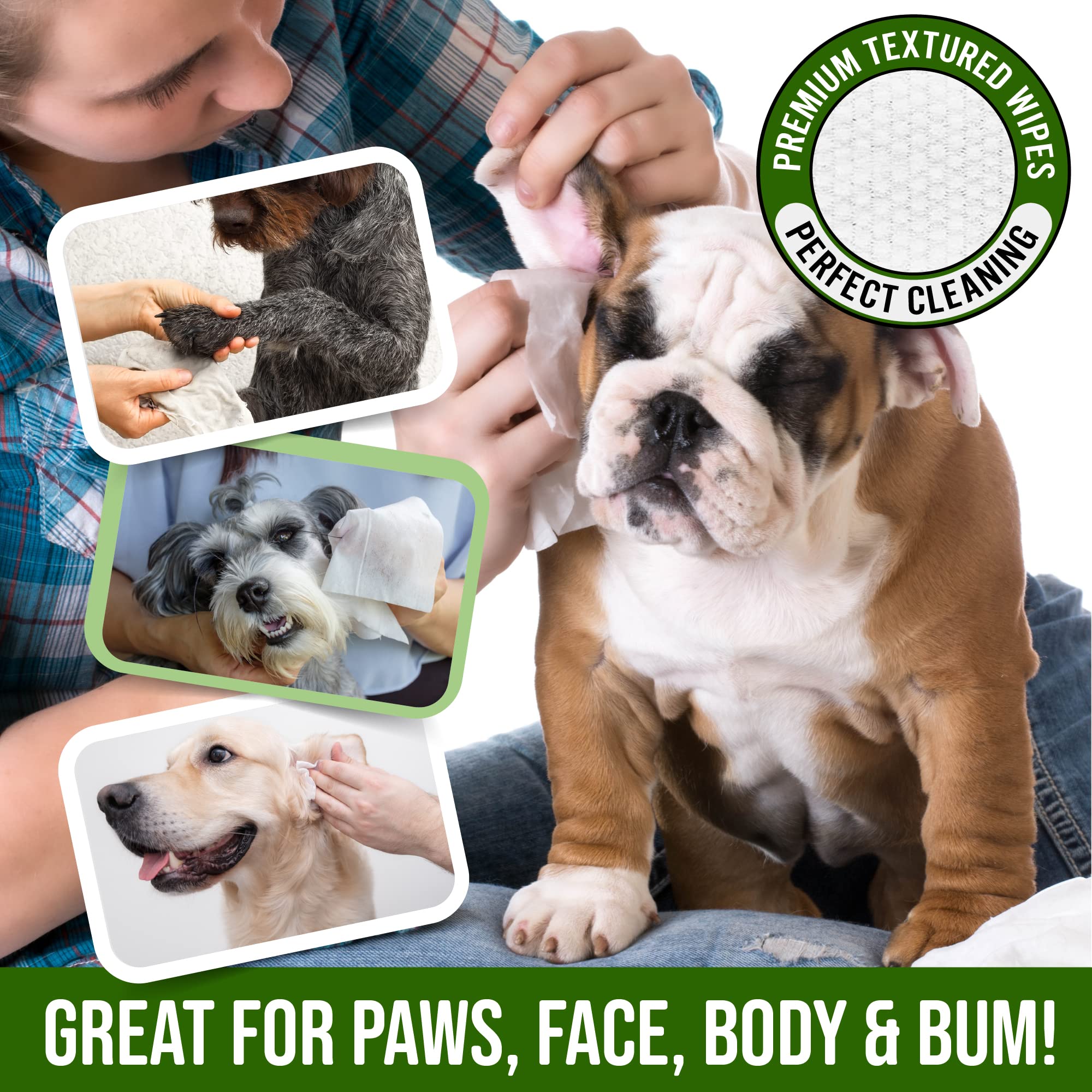 Petazy Dog Wipes For Paws And Butt Ears Eyes  Organic Pet Wipes For Dogs  Hypoallergenic Lavender Scented Dog Wipes Cleaning Deo