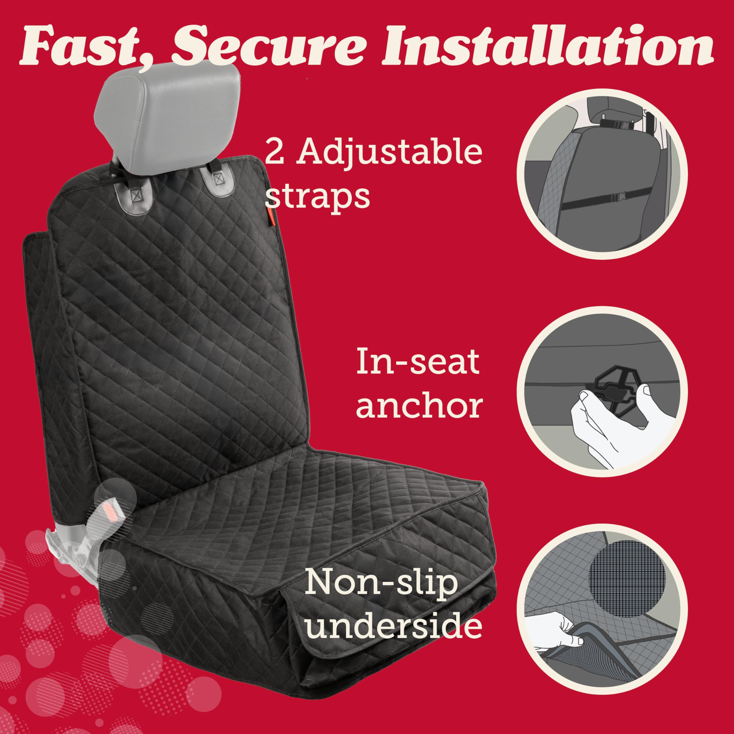 Lusso Gear Dog Car Seat Cover For Front Seat (2 Pack) - 100% Waterproof, Nonslip - Full Protection For Passenger Chair, Captain