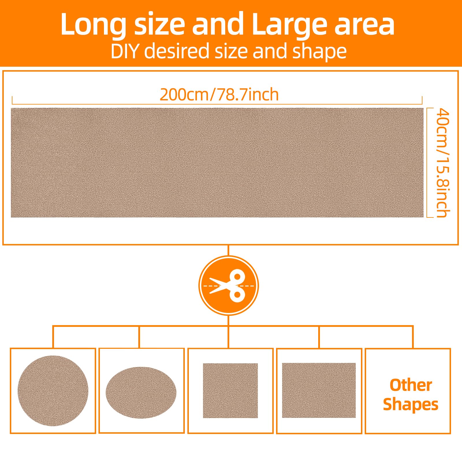 Xuyedoglsh Cat Scratch Mat, Trimmable Self-Adhesive Carpet Pad, Decorative Tree Shelf, Wall, Scratching Post, Couch Protector 78