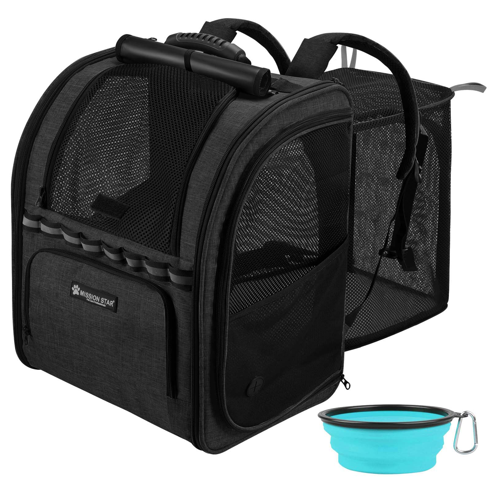 Expandable Cat Carrier Backpacks with Breathable Mesh, Pet Carrier Backpack for Cats Small Dogs Puppies Up to 20 Lbs, Dog Carrie